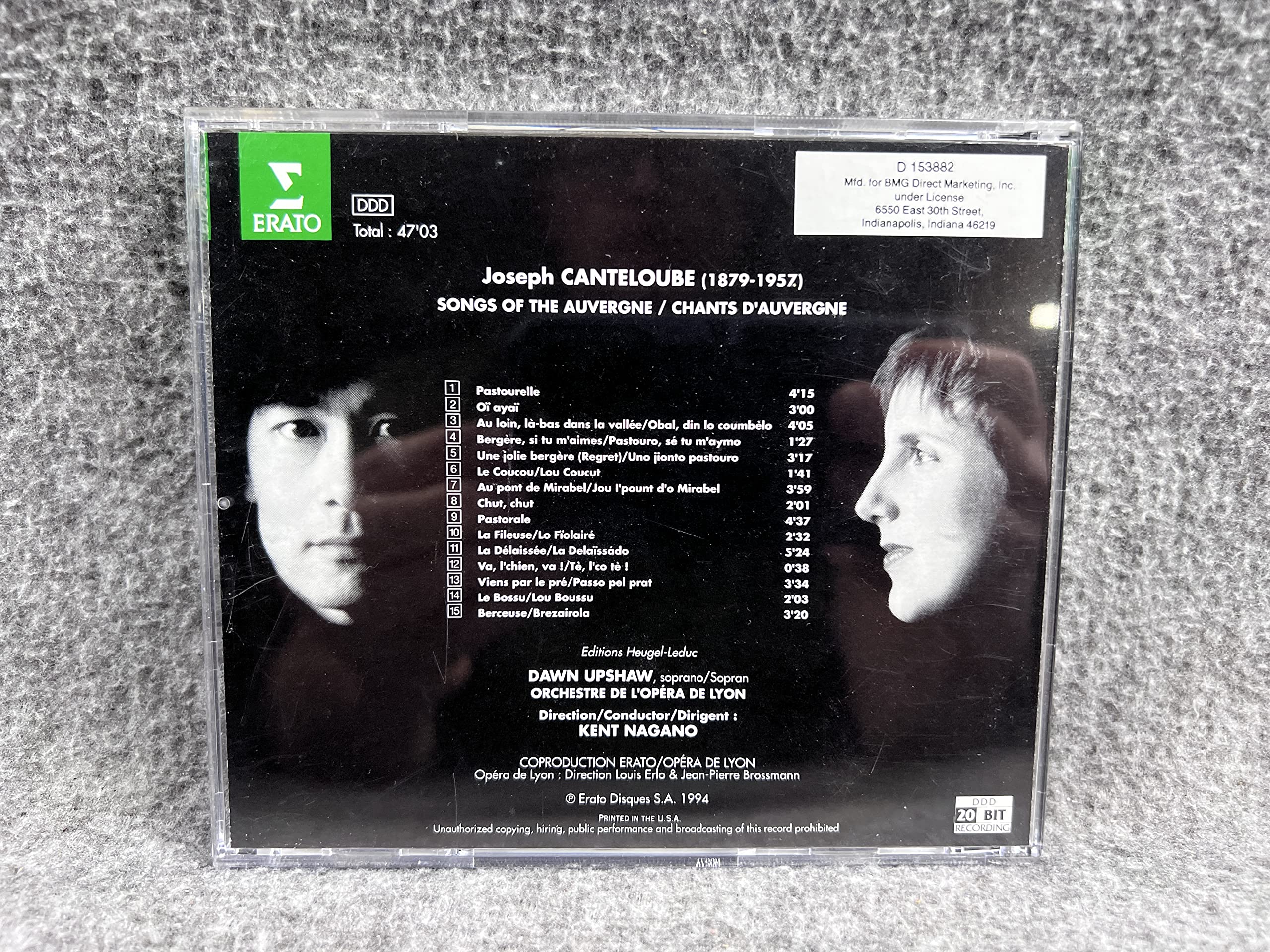 Canteloube: Songs Of The Auvergne (Chants D'Auvergne) used book depot