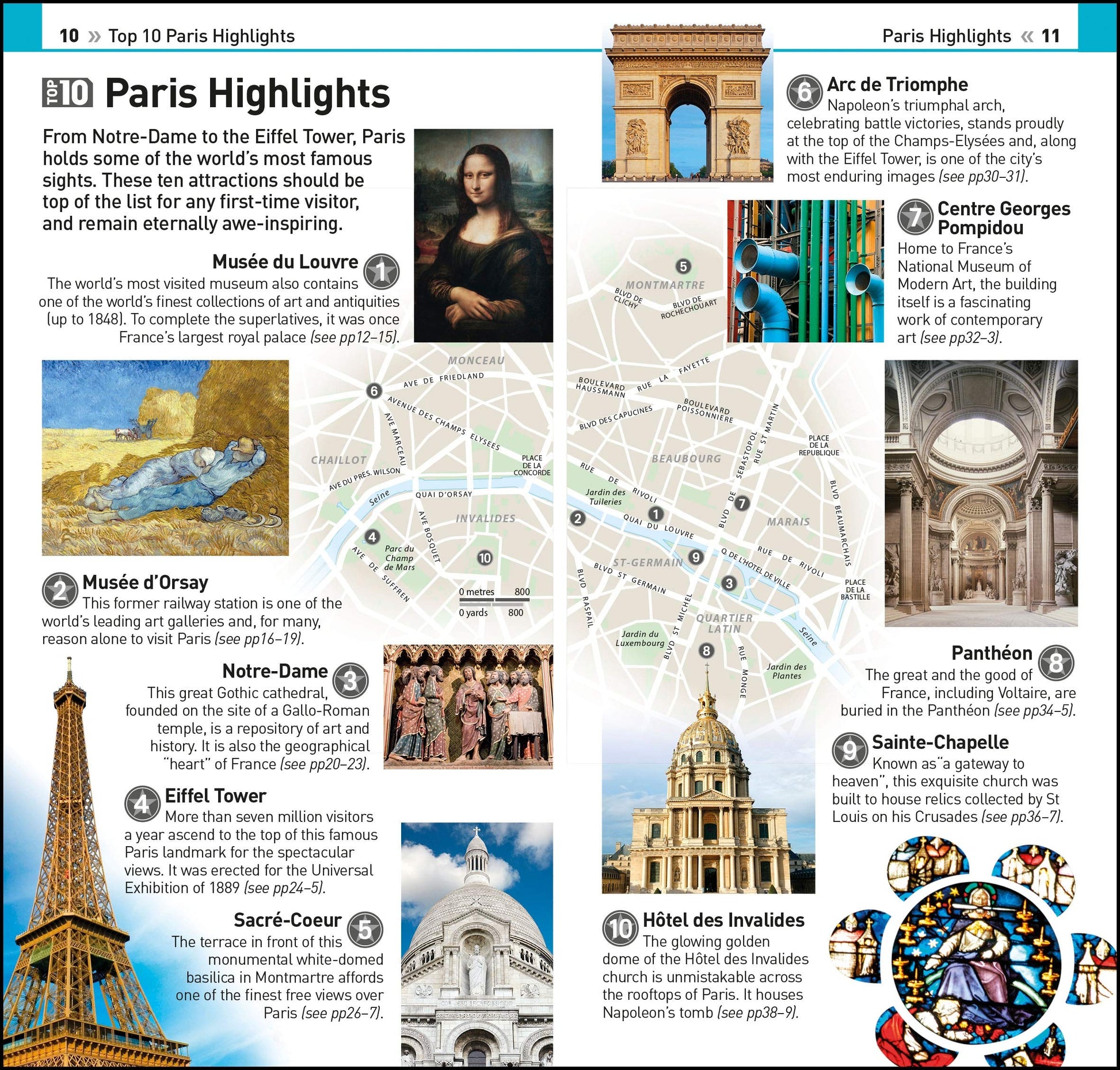 DK Eyewitness Top 10 Paris (Pocket Travel Guide) used book depot