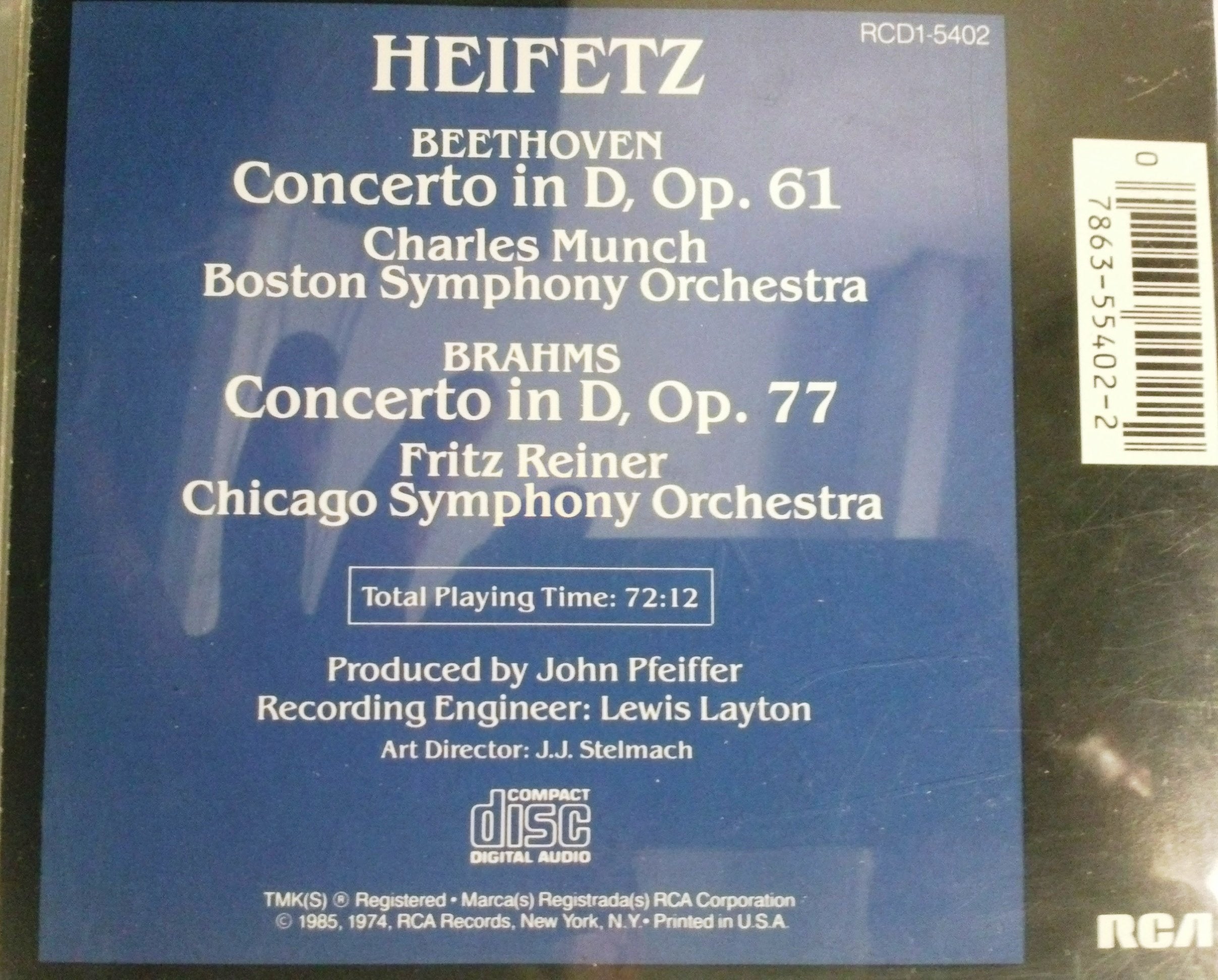 Beethoven: Violin Concerto in D / Brahms: Violin Concerto in D used book depot