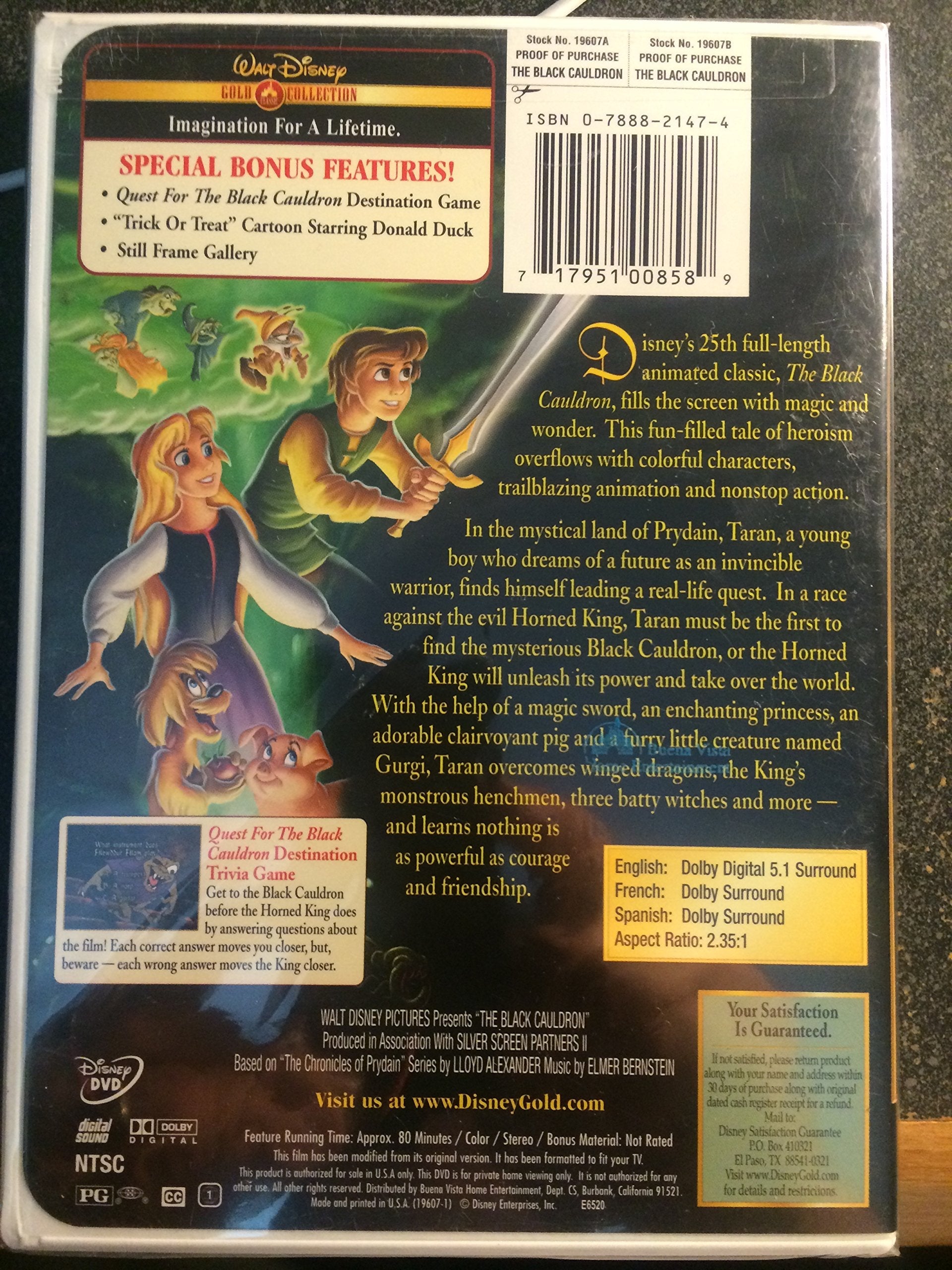 The Black Cauldron (Disney Gold Classic Collection) [DVD] used book depot