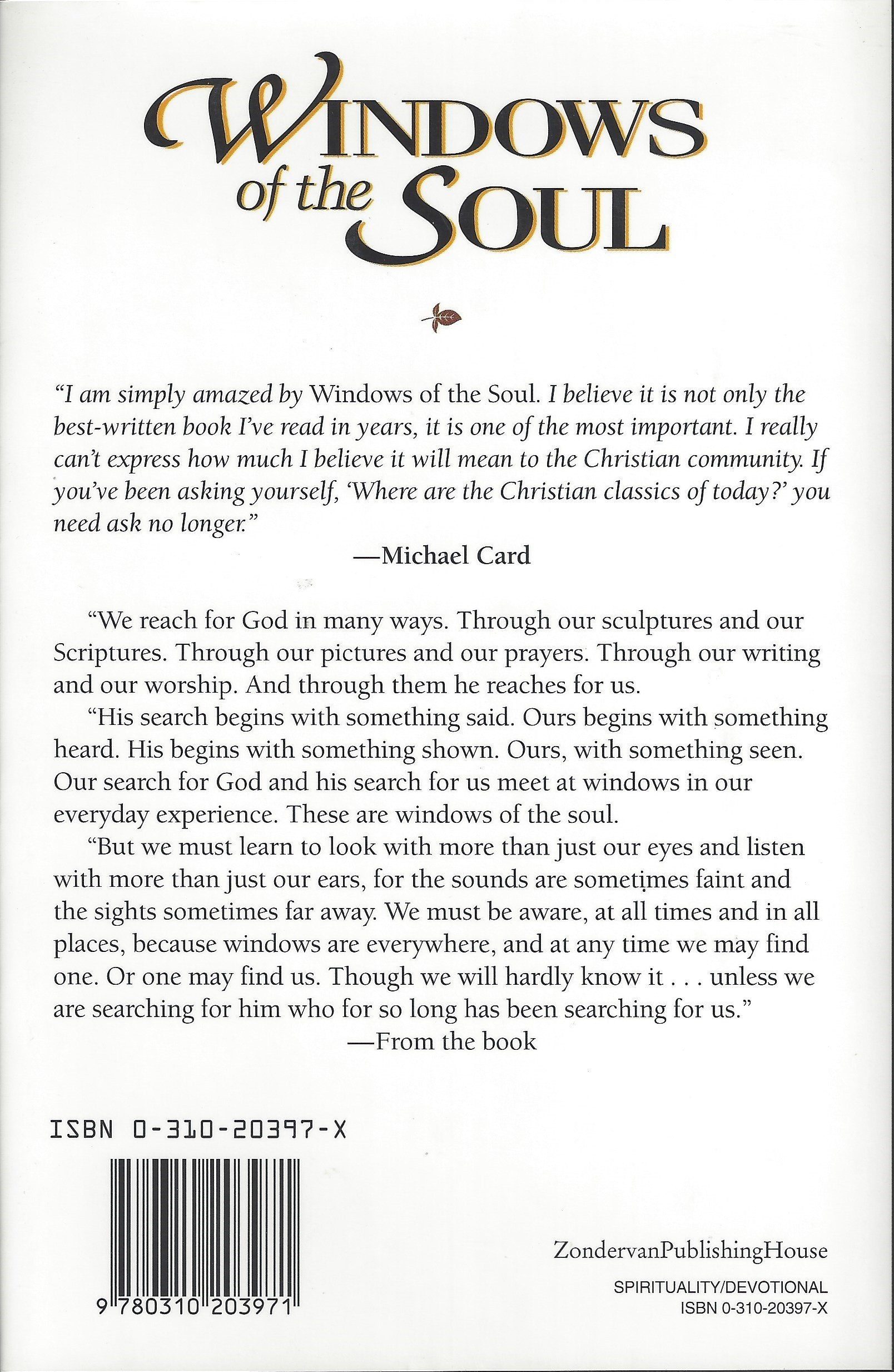 Windows of the Soul: Experiencing God in New Ways used book depot