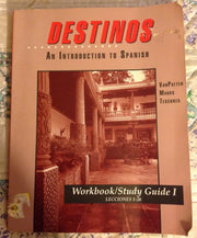 Workbook/Study Guide I (Lessons 1-26) to accompany Destinos: An Introduction to Spanish used book depot