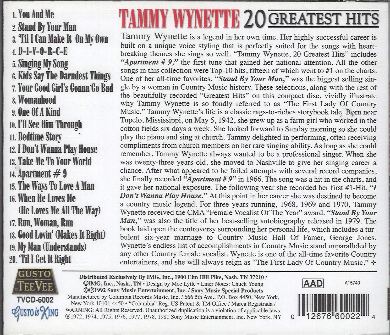Tammy Wynette - 20 Greatest Hits used book depot