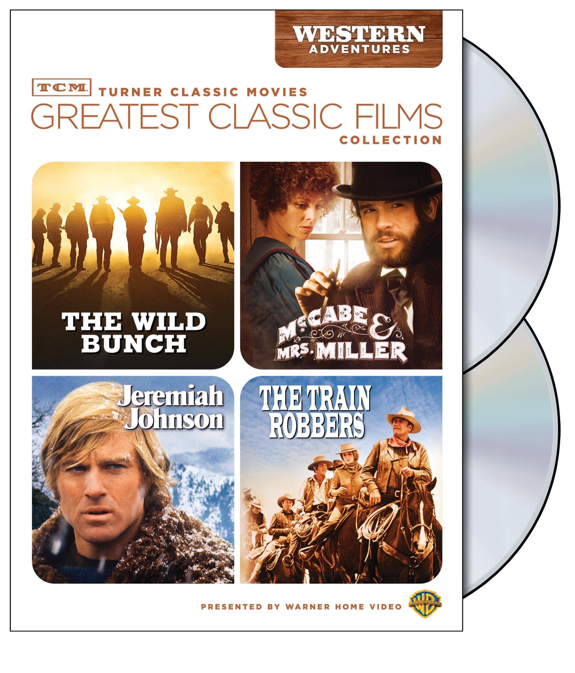 TCM Greatest Classic Films Collection: Western Adventures (The Wild Bunch / McCabe & Mrs. Miller / Jeremiah Johnson / The Train Robbers) used book depot