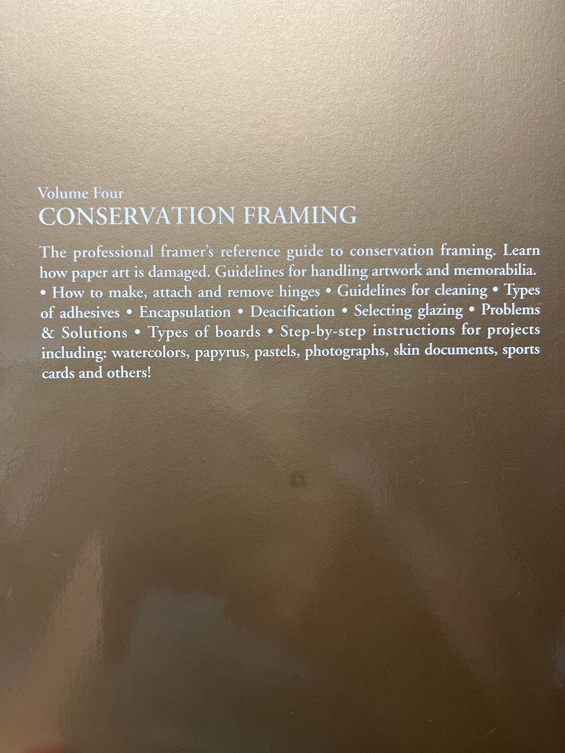 Conservation Framing (Library of the Professional Picture Framing, Vol 4) used book depot
