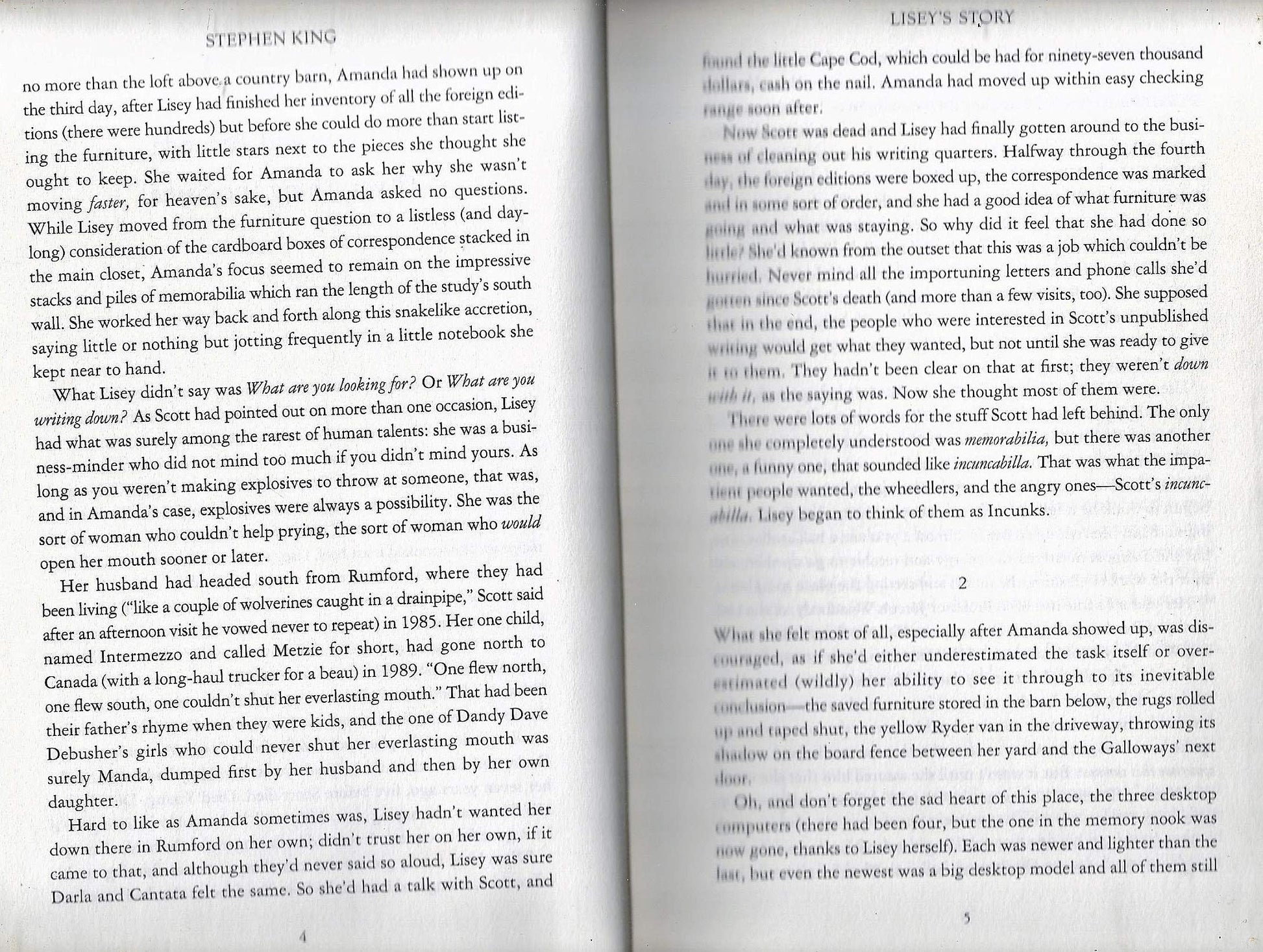 Lisey's Story used book depot