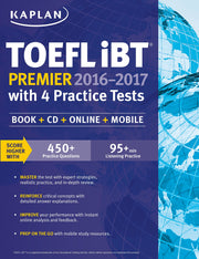 Kaplan TOEFL iBT Premier 2016-2017 with 4 Practice Tests: Book + CD + Online + Mobile (Kaplan Test Prep) used book depot