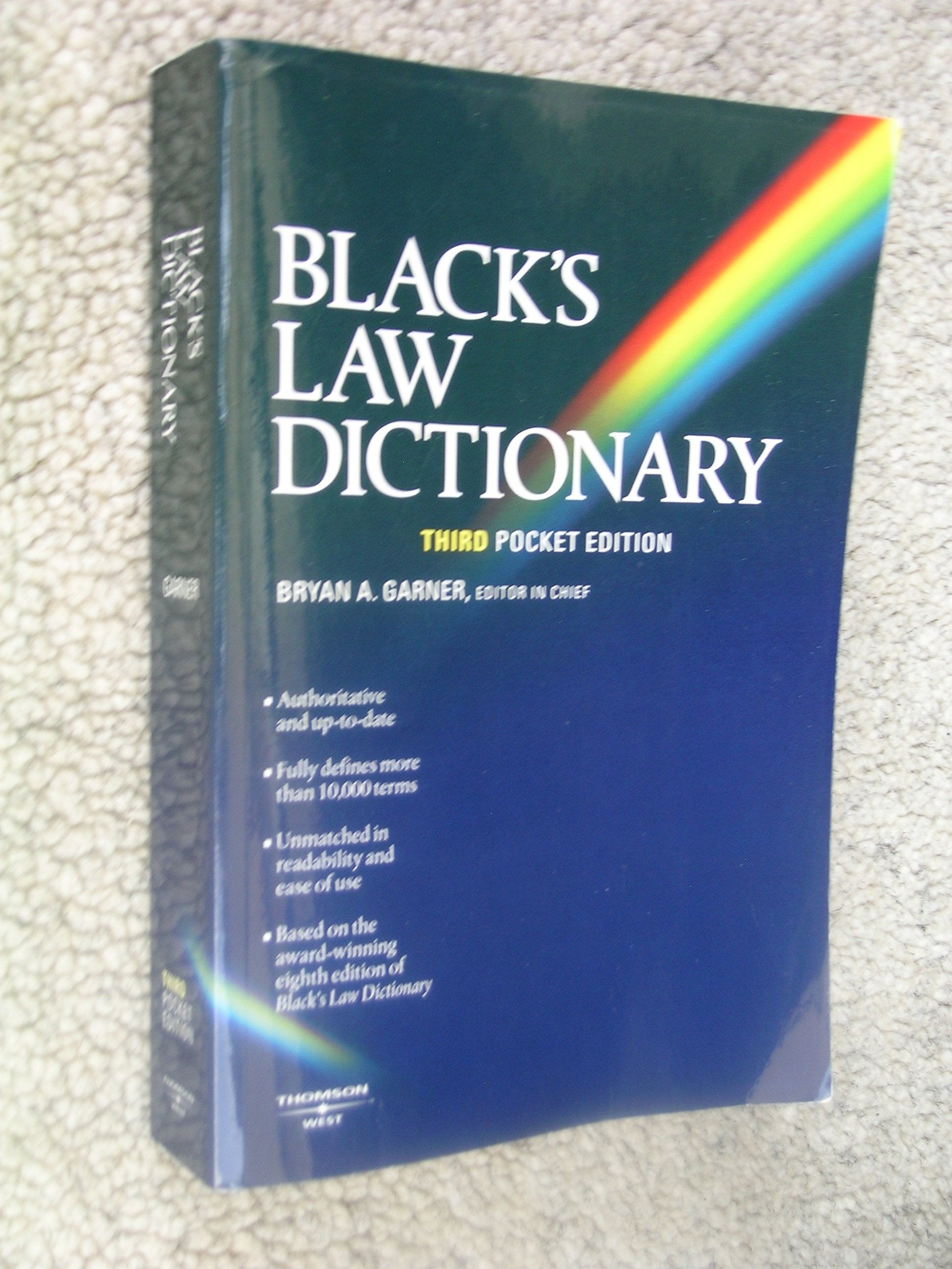 Black's Law Dictionary (Pocket), 3rd Edition used book depot