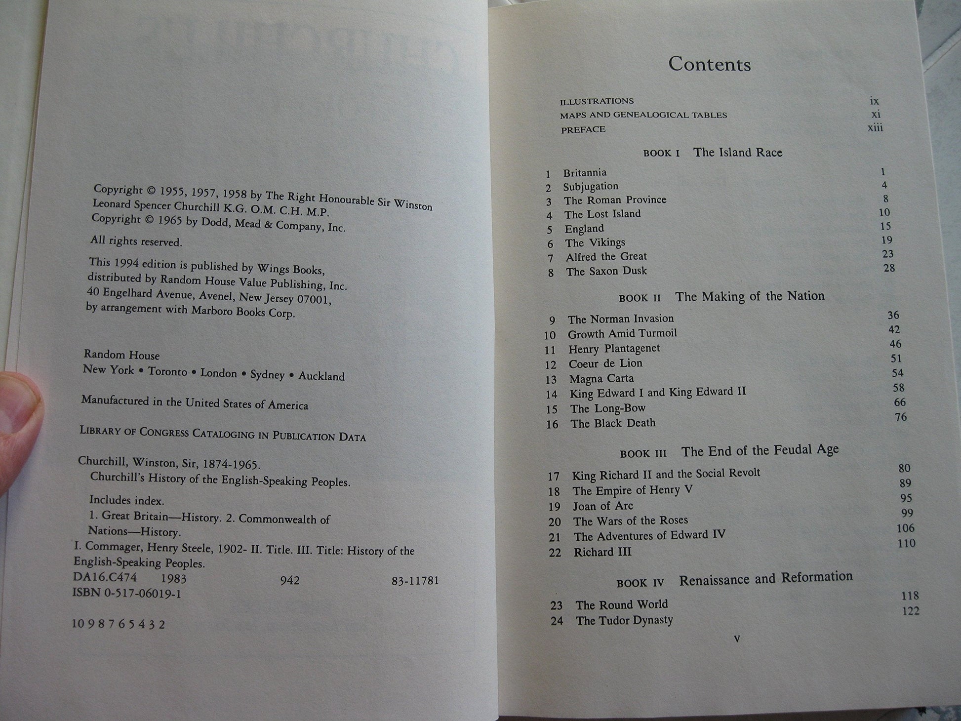 Churchill's History of the English Speaking Peoples used book depot