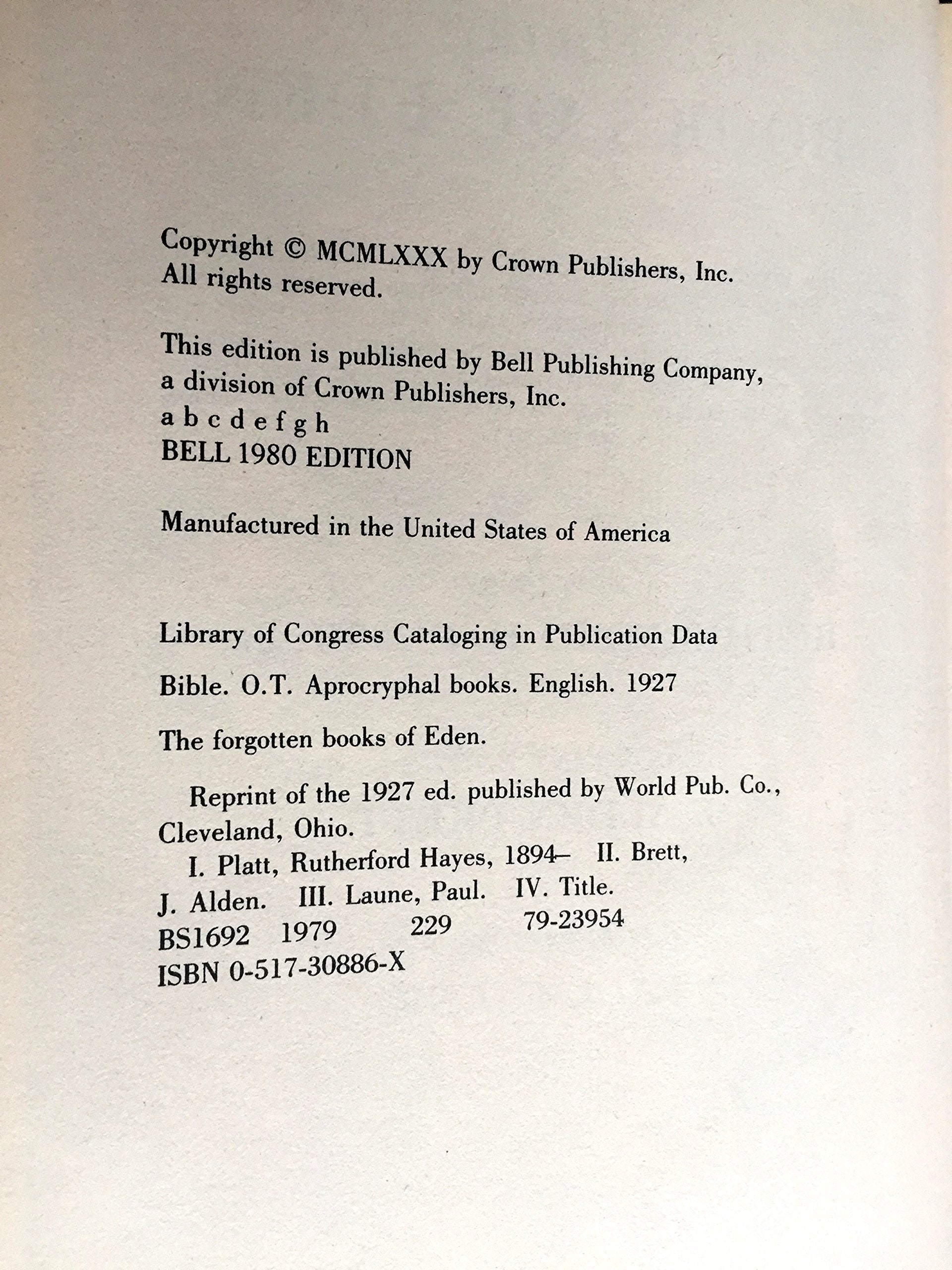 The Forgotten Books of Eden used book depot