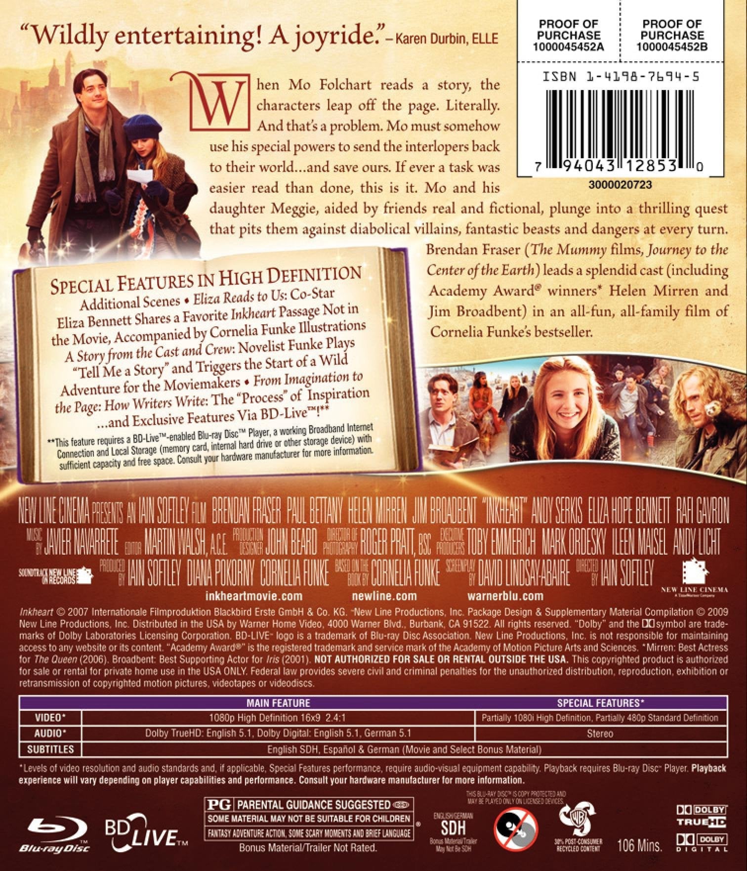 Inkheart (+ BD-Live) [Blu-ray] used book depot
