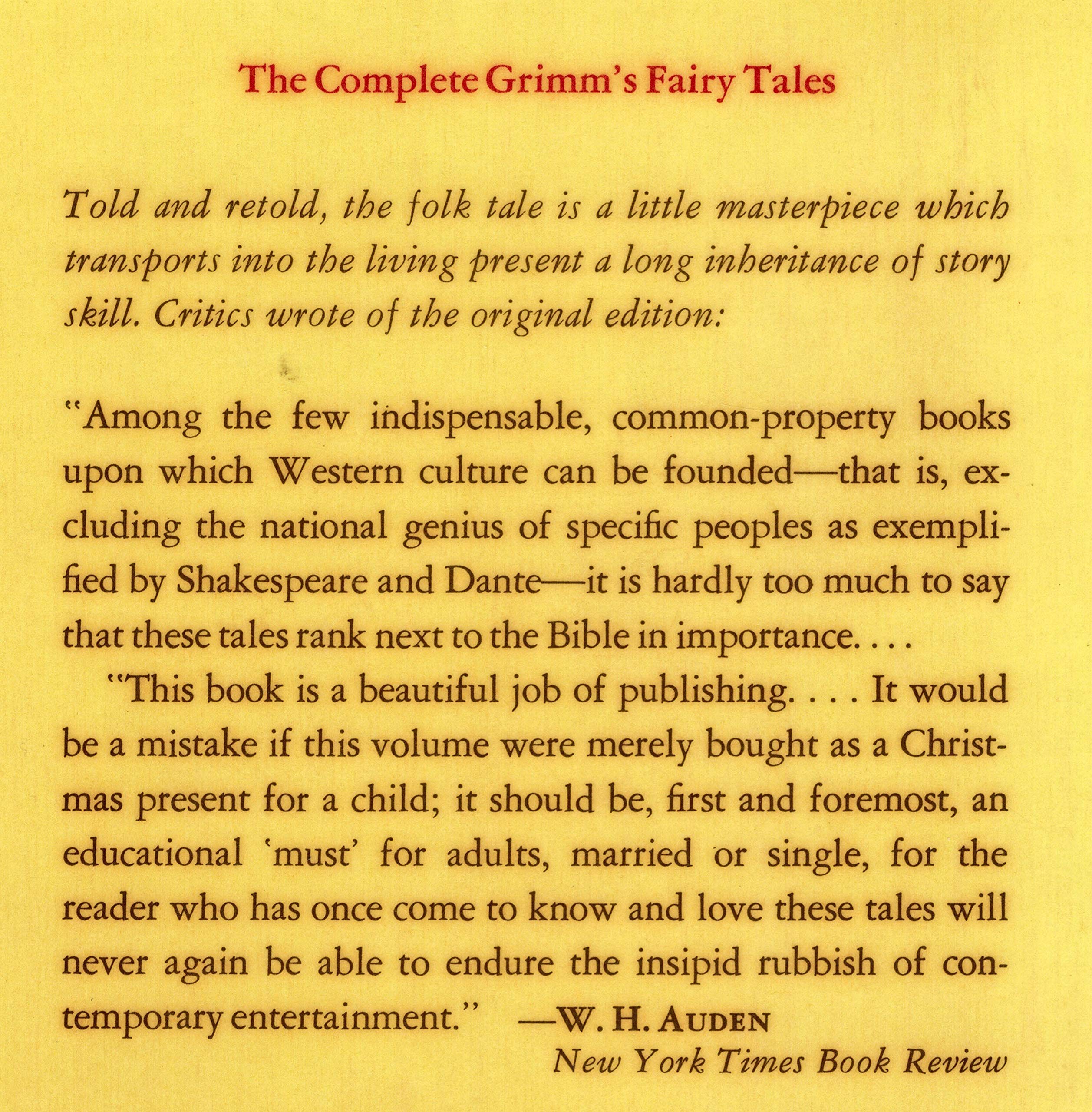 The Complete Grimm's Fairy Tales (Pantheon Fairy Tale and Folklore Library)