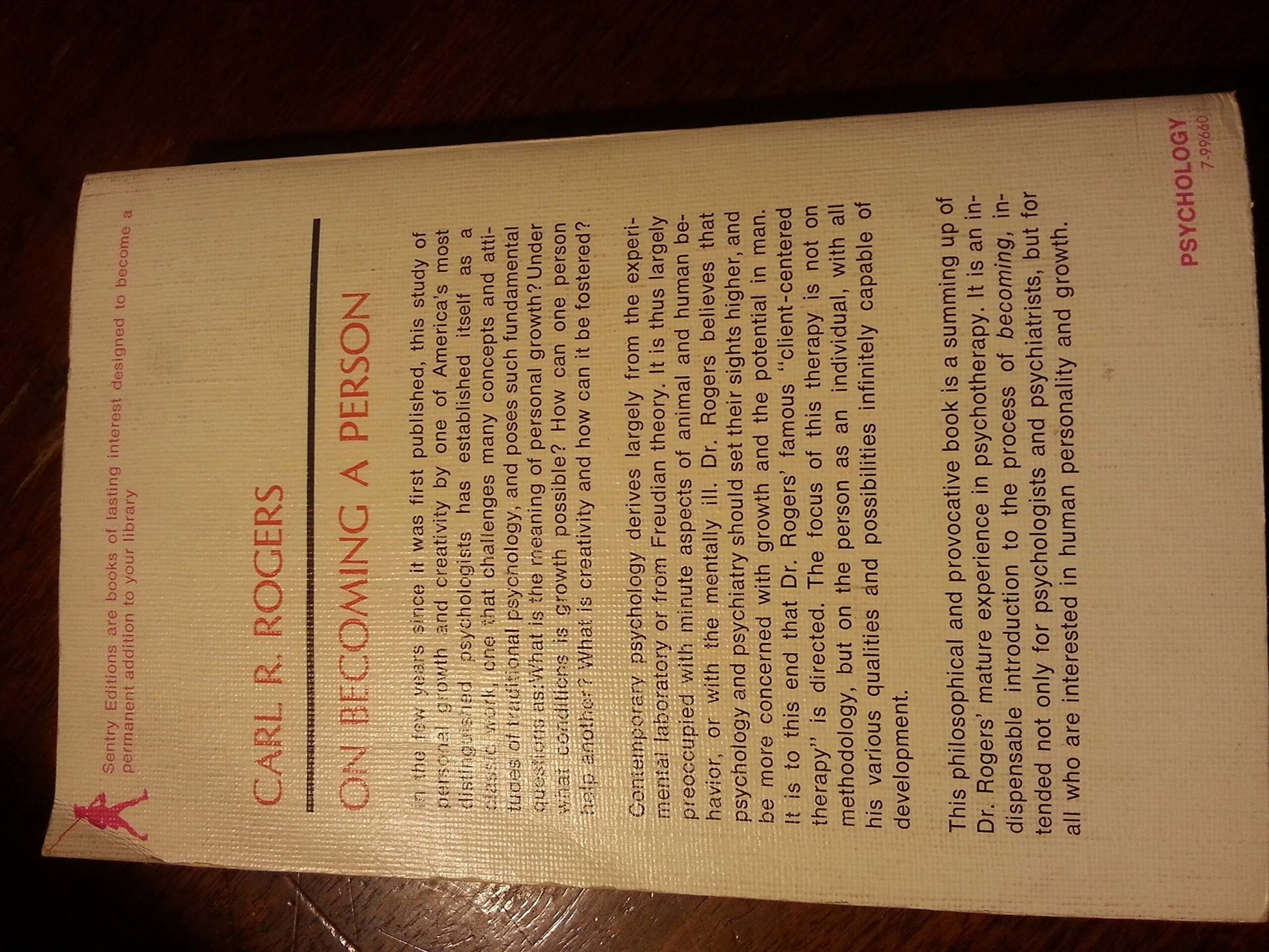 On Becoming a Person: A Therapist's View of Psychotherapy used book depot