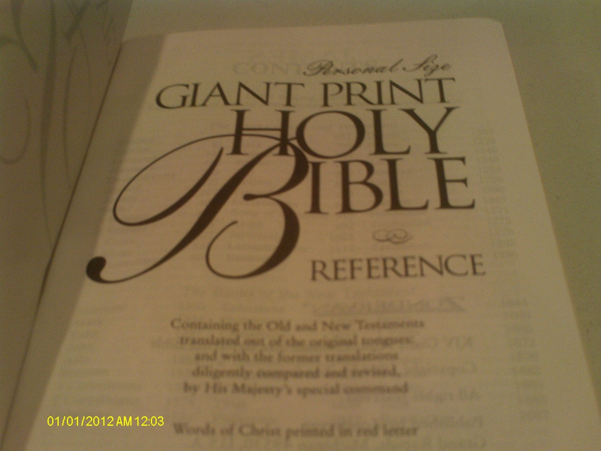 KJV Holy Bible Giant Print Personal Size Reference Gold Edition used book depot