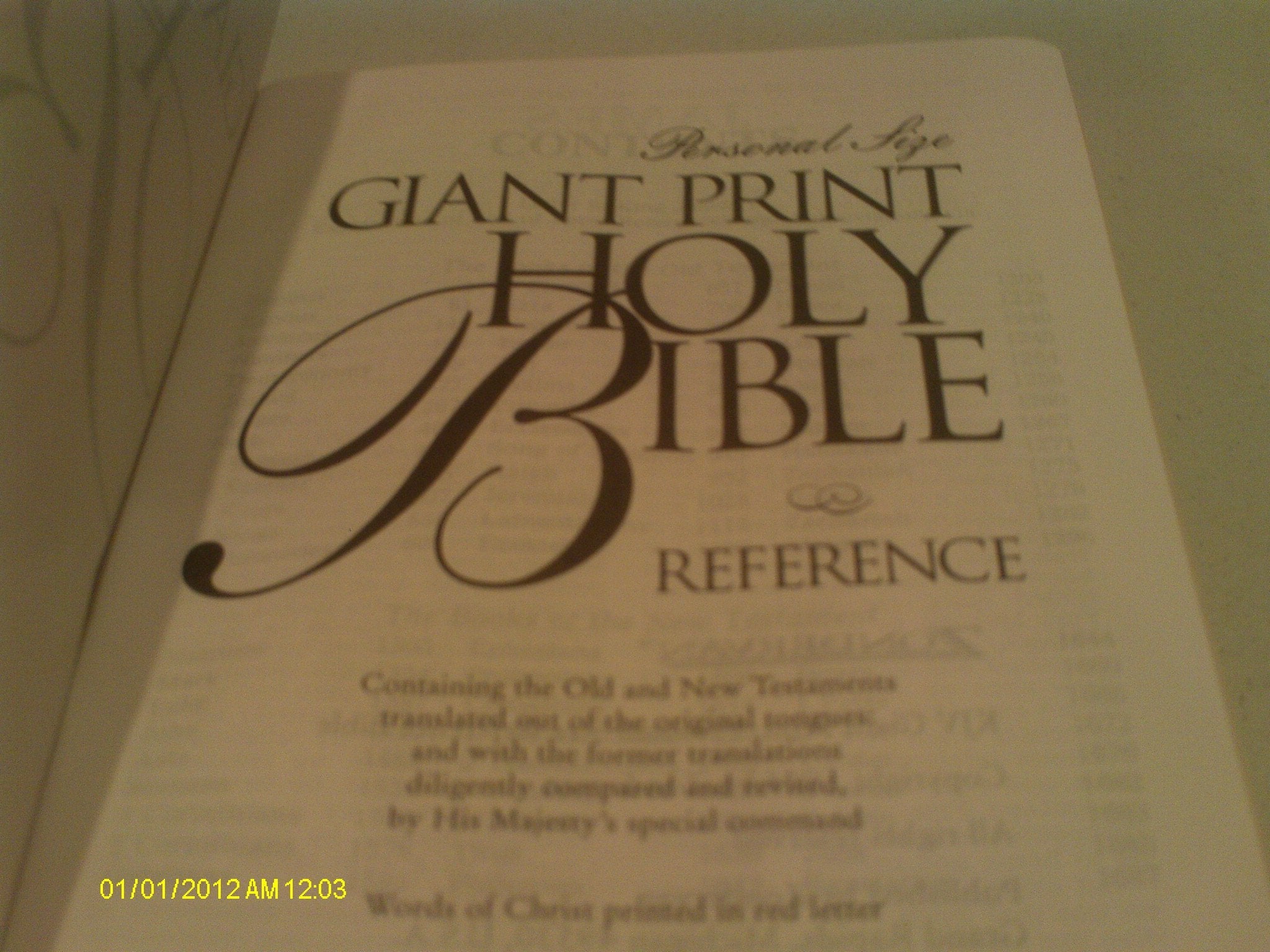 KJV Holy Bible Giant Print Personal Size Reference Gold Edition used book depot