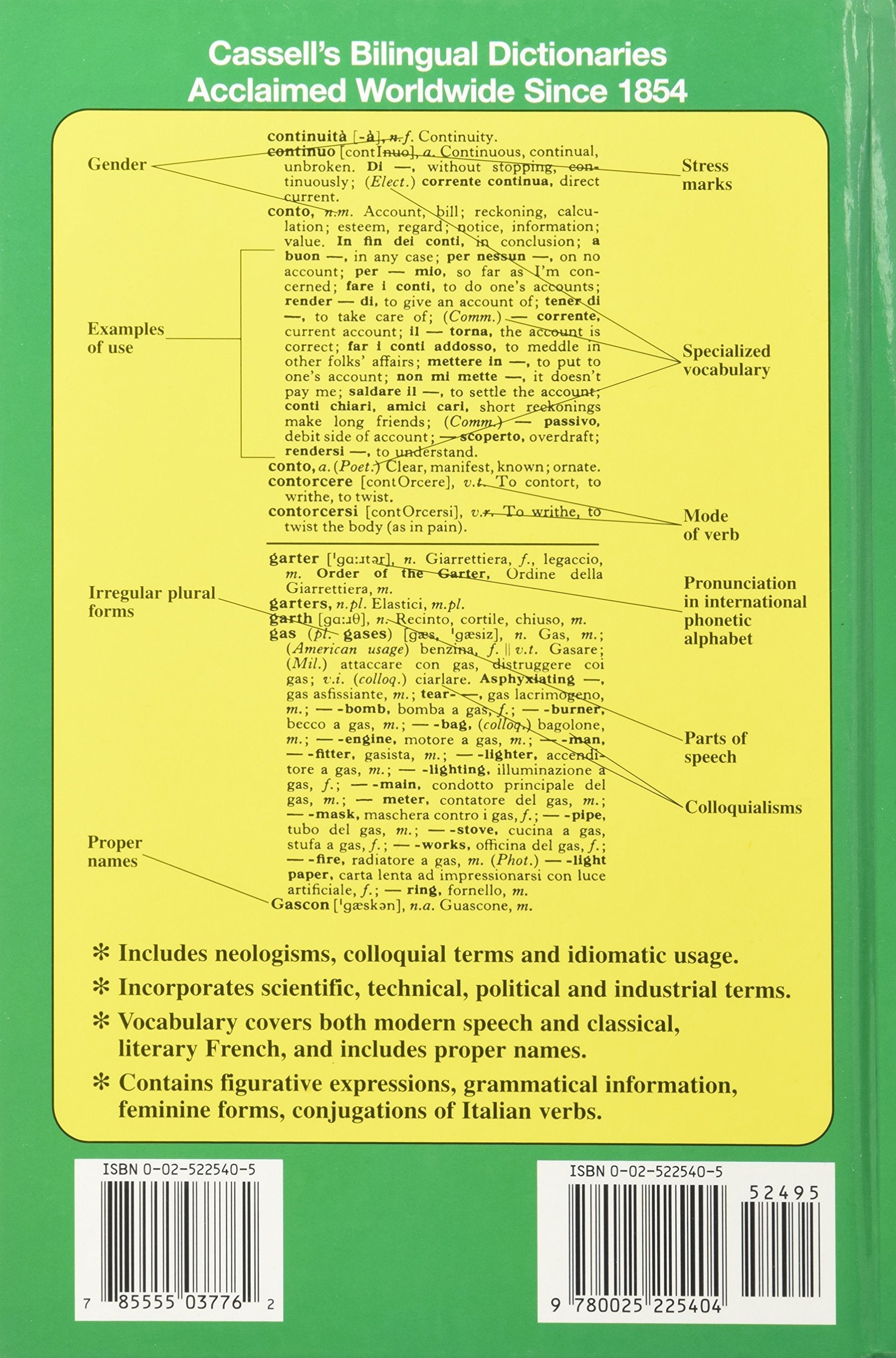 Cassell's Standard Italian Dictionary, Thumb-indexed used book depot