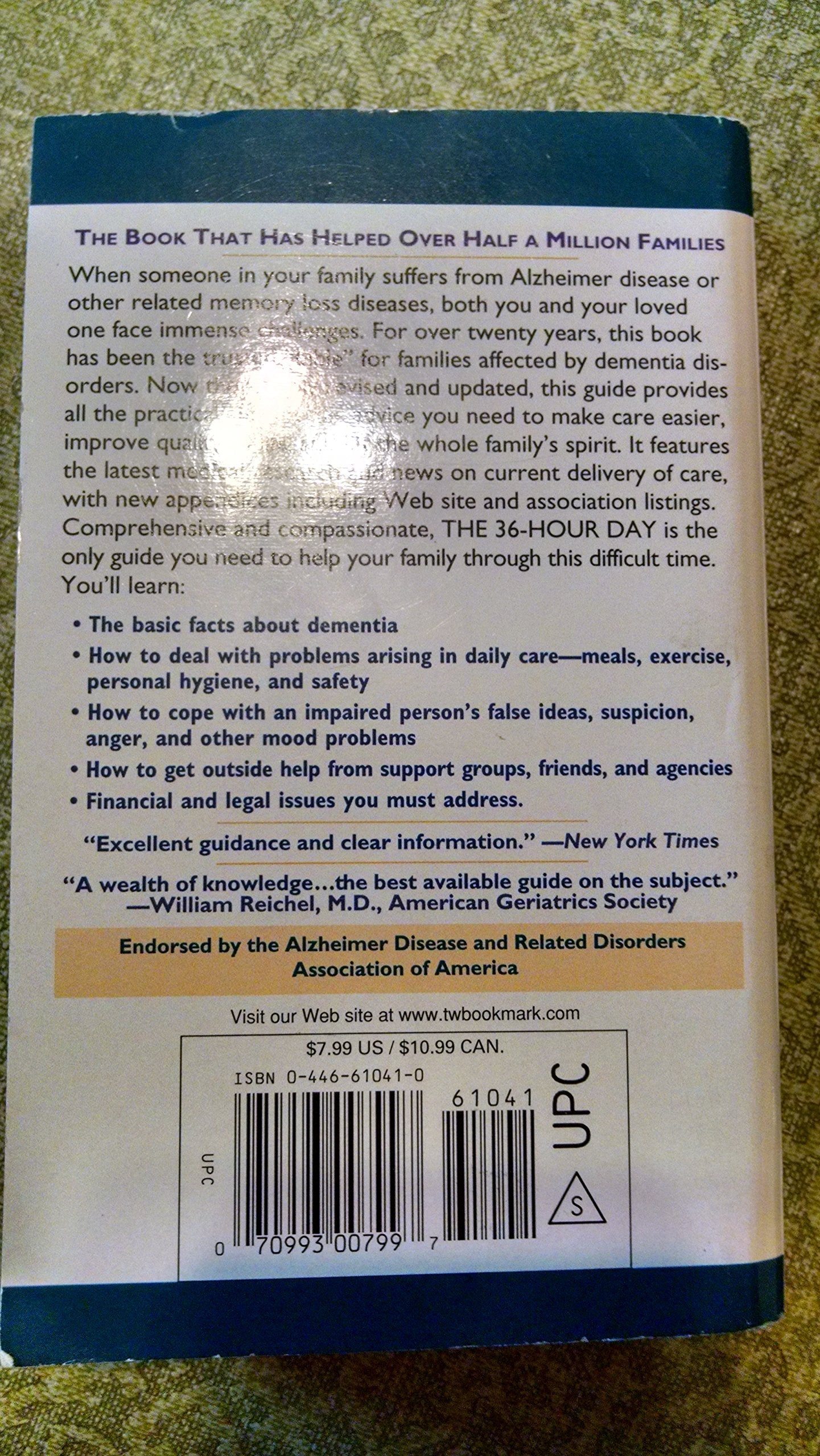 The 36-Hour Day: A Family Guide to Caring for Persons with Alzheimer Disease, Related Dementing Illnesses, and Memory Loss in Later Life (3rd Edition) used book depot