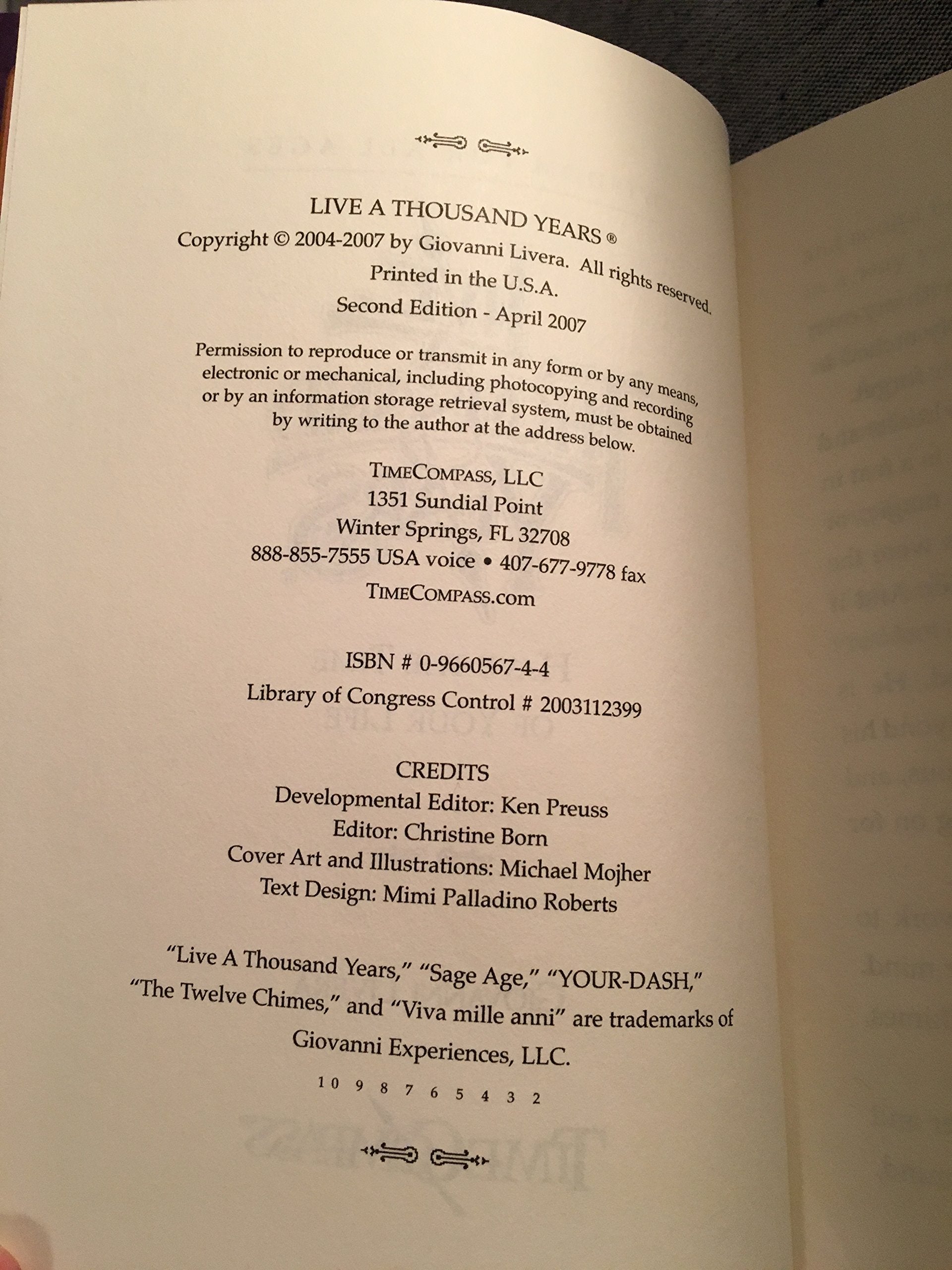 Live a Thousand Years: Have the Time of Your Life used book depot