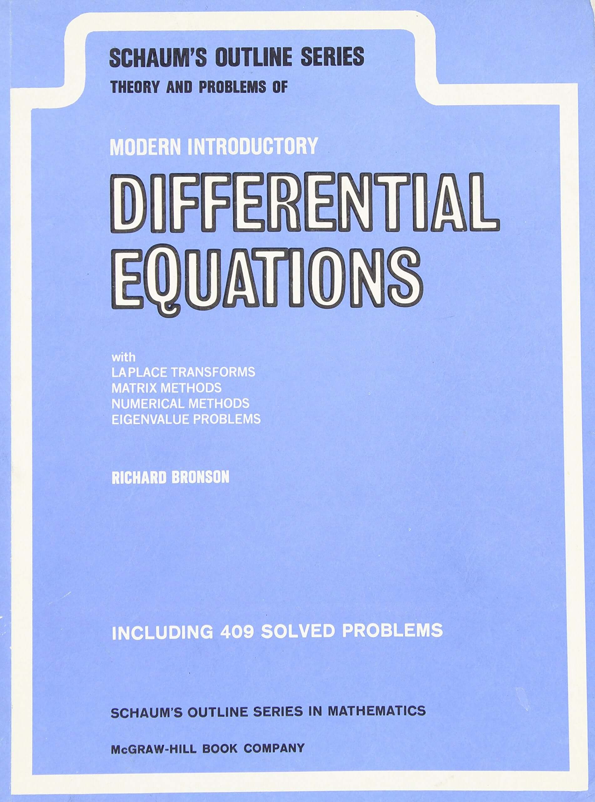 Schaum's Outline of Modern Introductory Differential Equations: With Laplace Transforms, Numerical Methods, Matrix Methods (And) Eigenvalue Problems (Schaum's Outlines) used book depot
