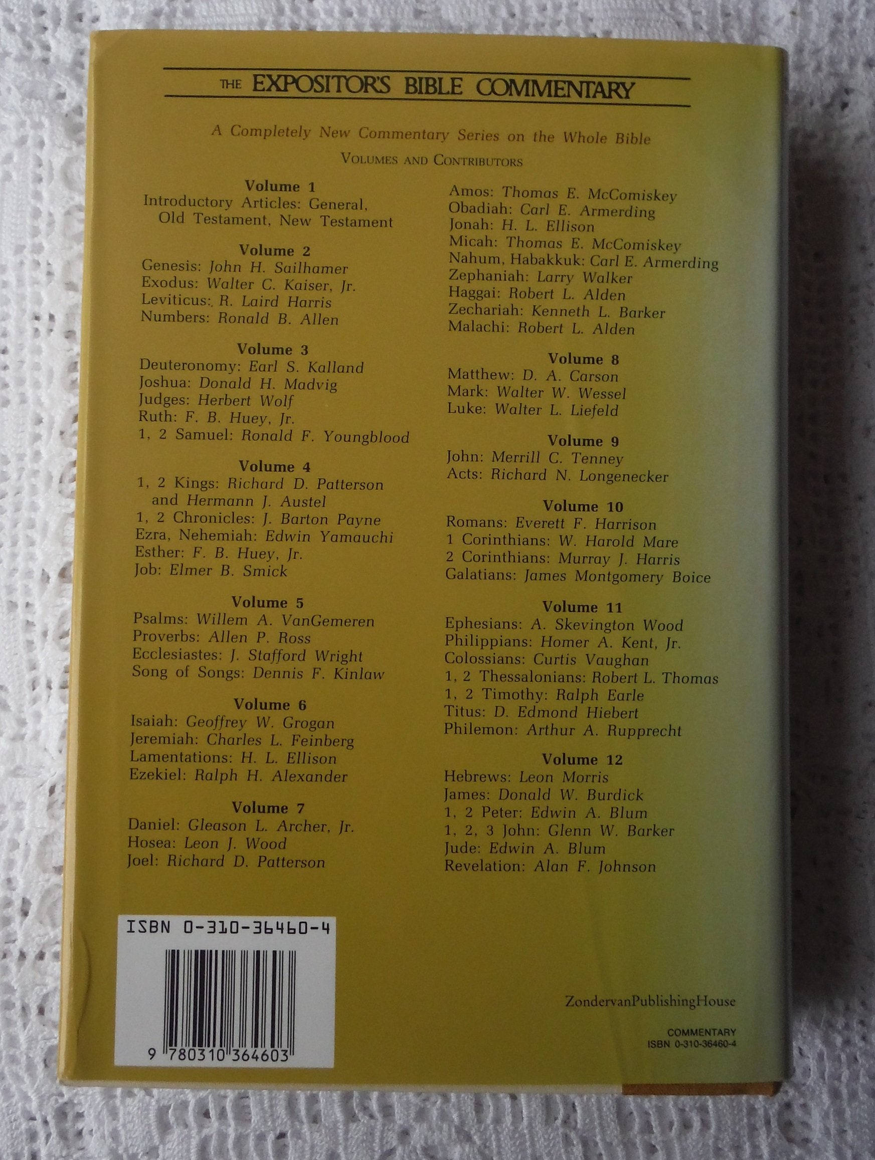 The Expositor's Bible Commentary (Volume 4) 1 & 2 Kings, 1 & 2 Chronicles, Ezra, Nehemiah, Esther, Job used book depot