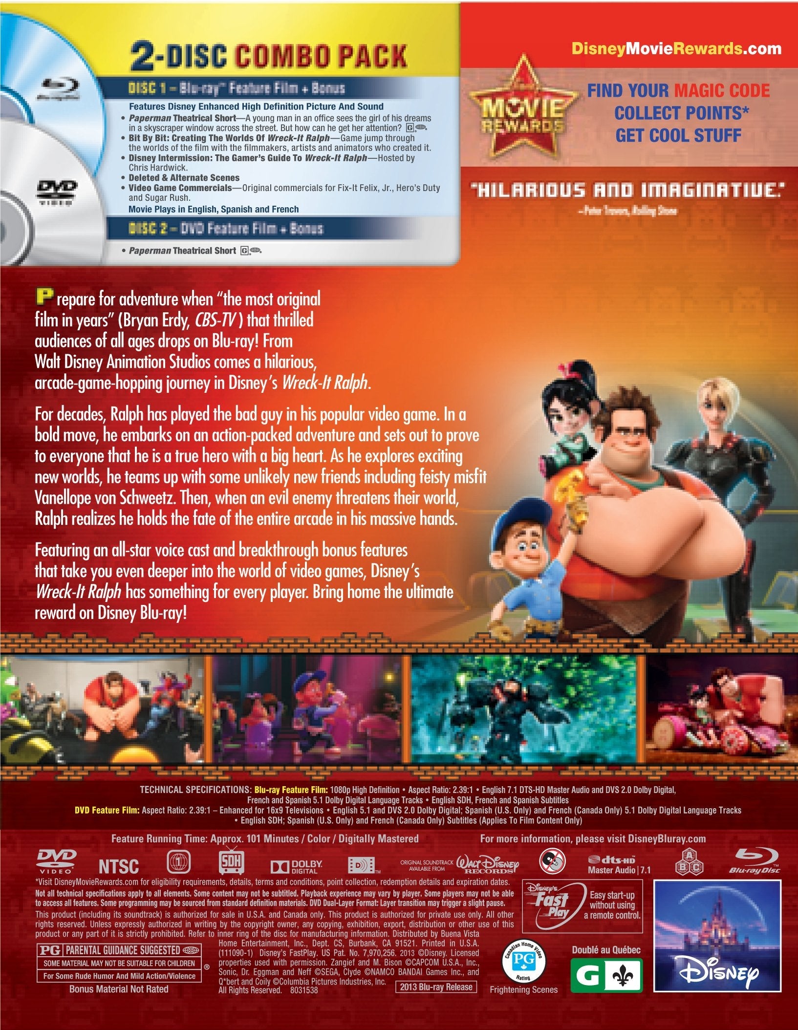 Wreck-It Ralph (Two-Disc Blu-ray/DVD Combo) used book depot