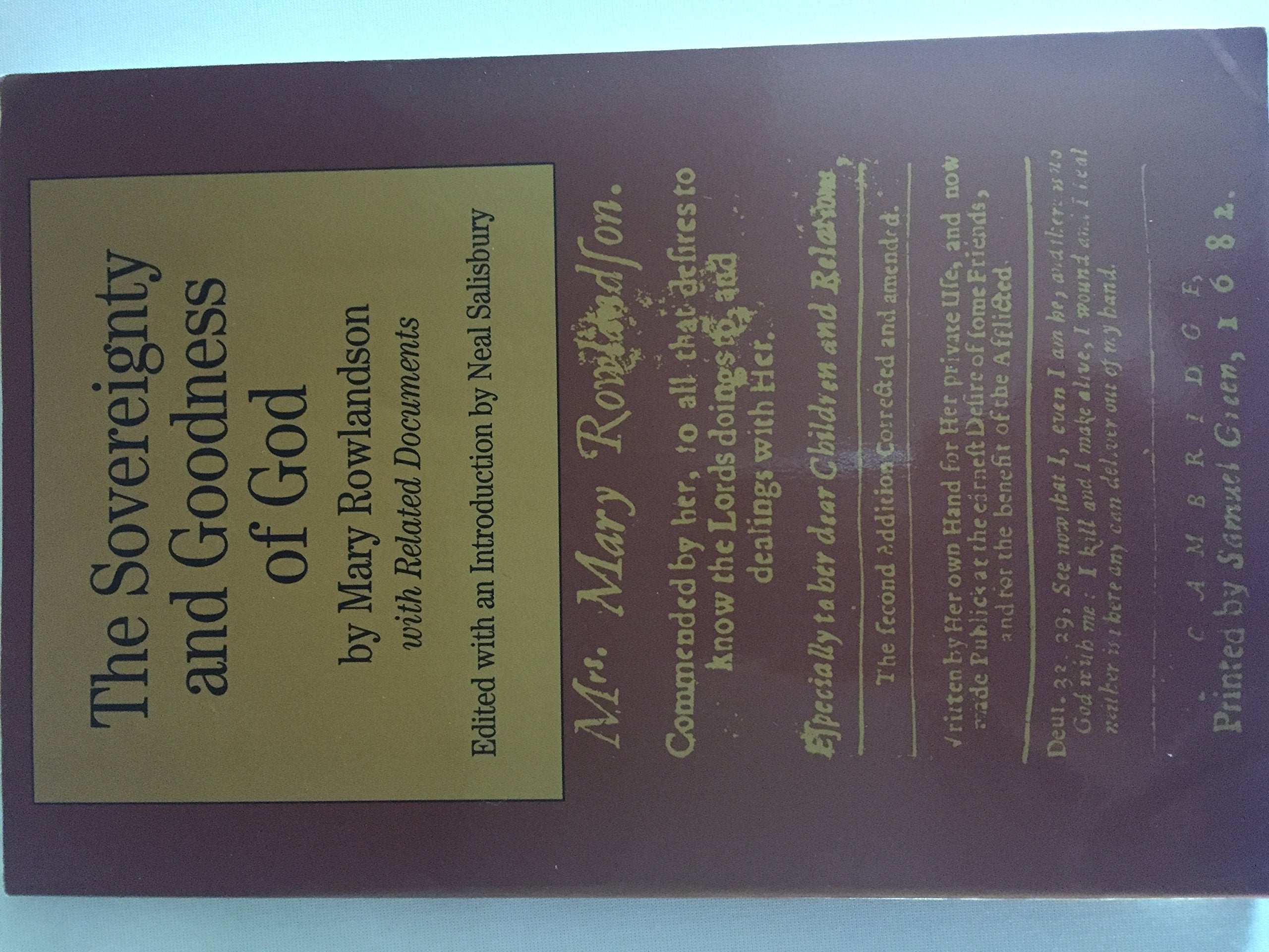 The Sovereignty and Goodness of God: with Related Documents (Bedford Series in History and Culture) used book depot