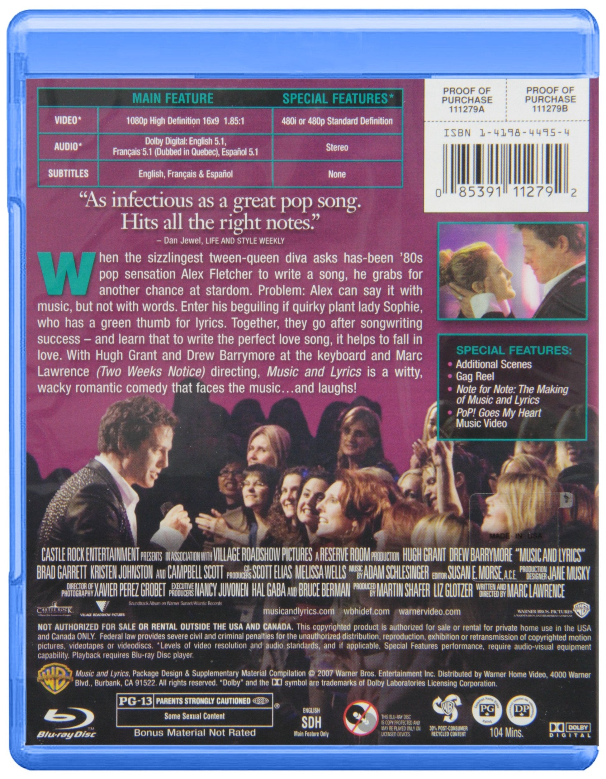 Music and Lyrics [Blu-ray] used book depot