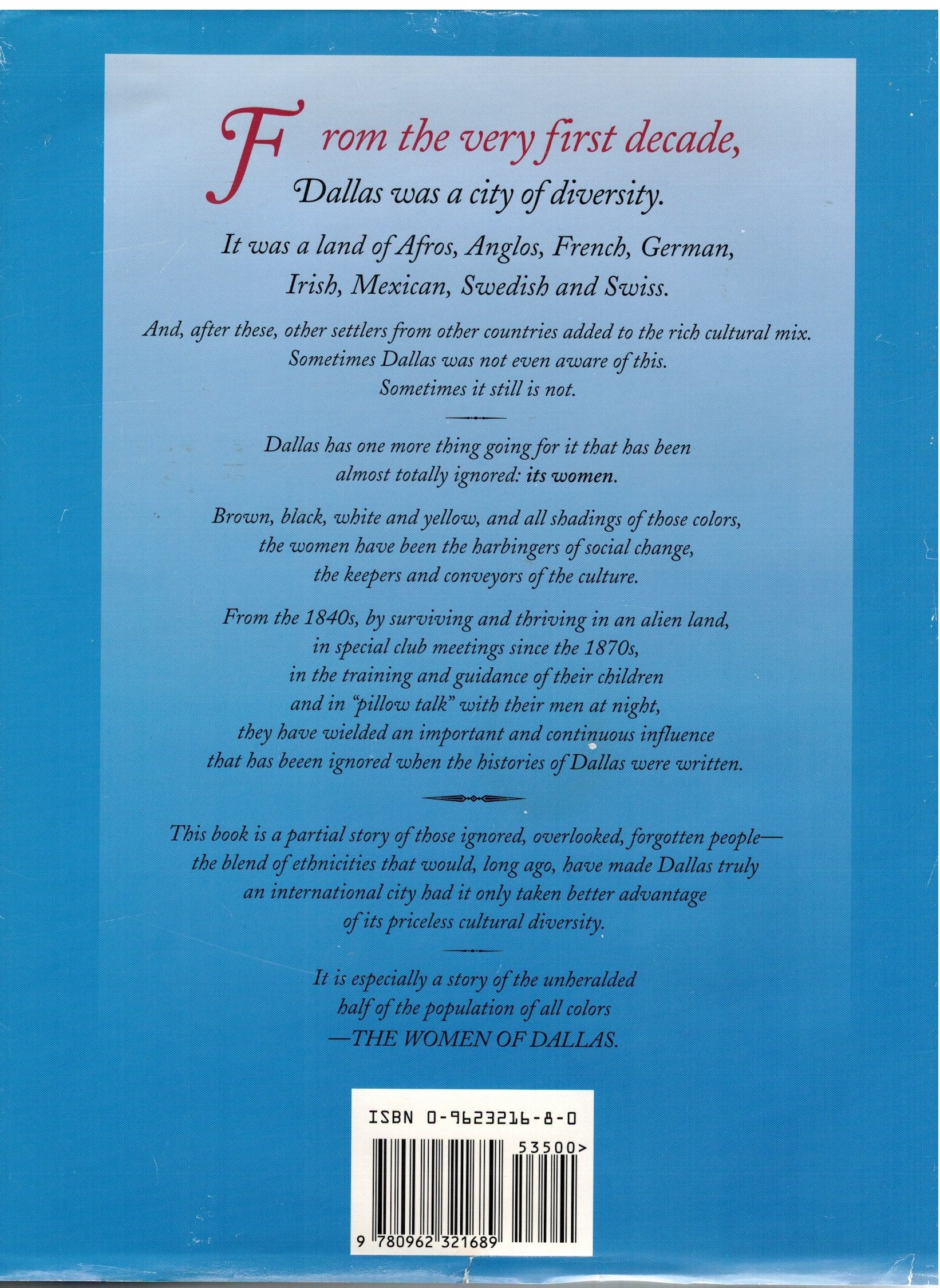 Daughters of Dallas: A History of Greater Dallas Through the Voices and Deeds of Its Women used book depot