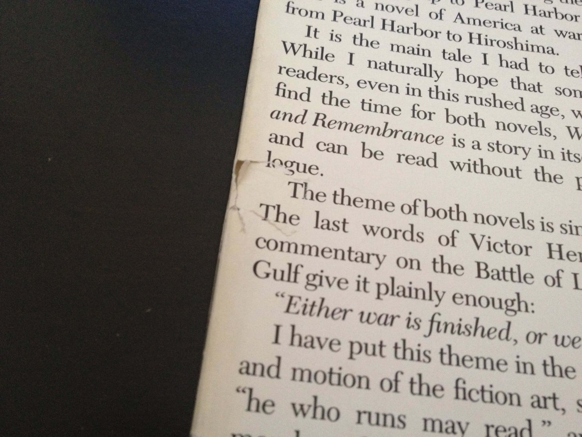 War and Remembrance used book depot