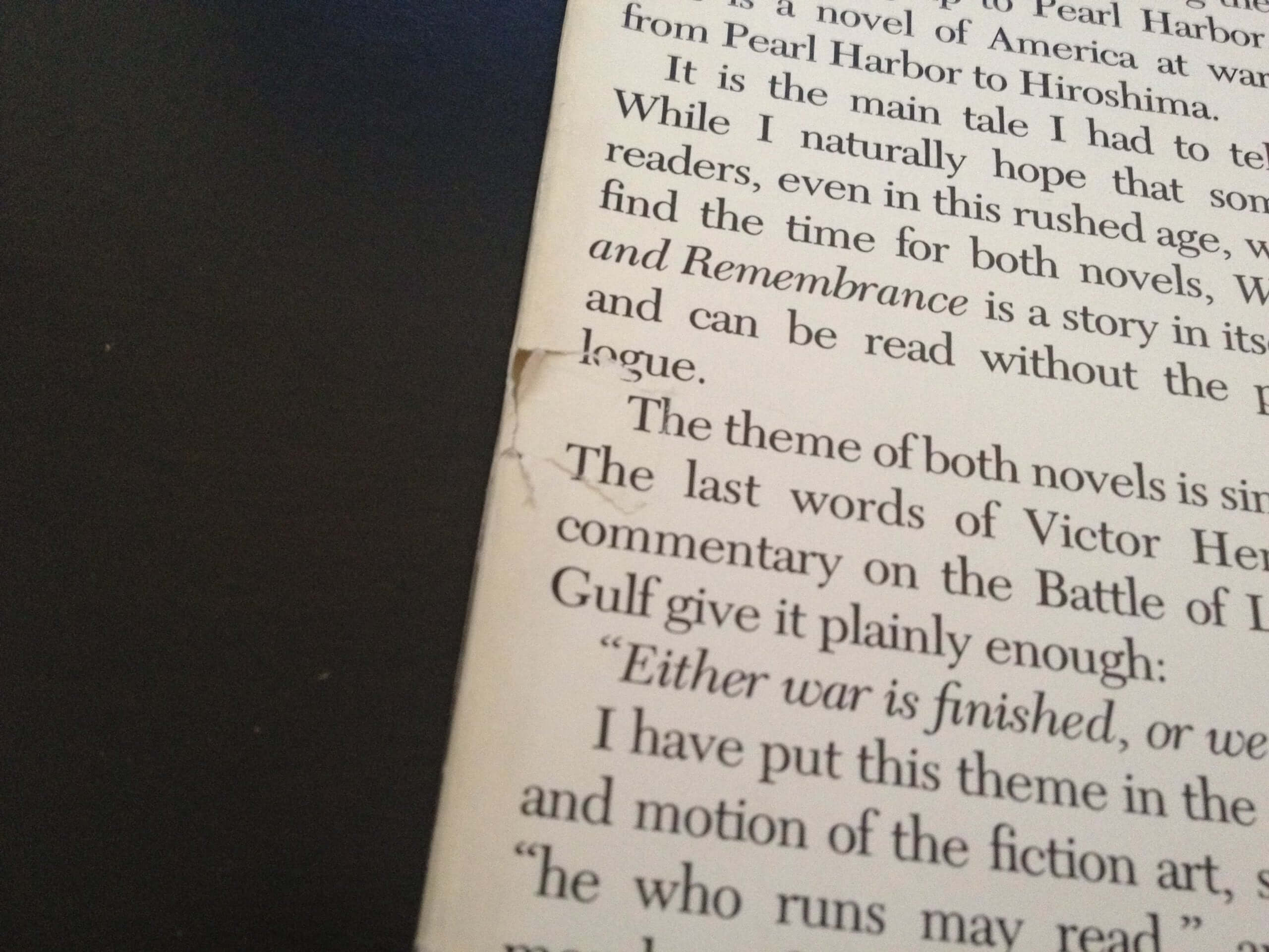 War and Remembrance used book depot