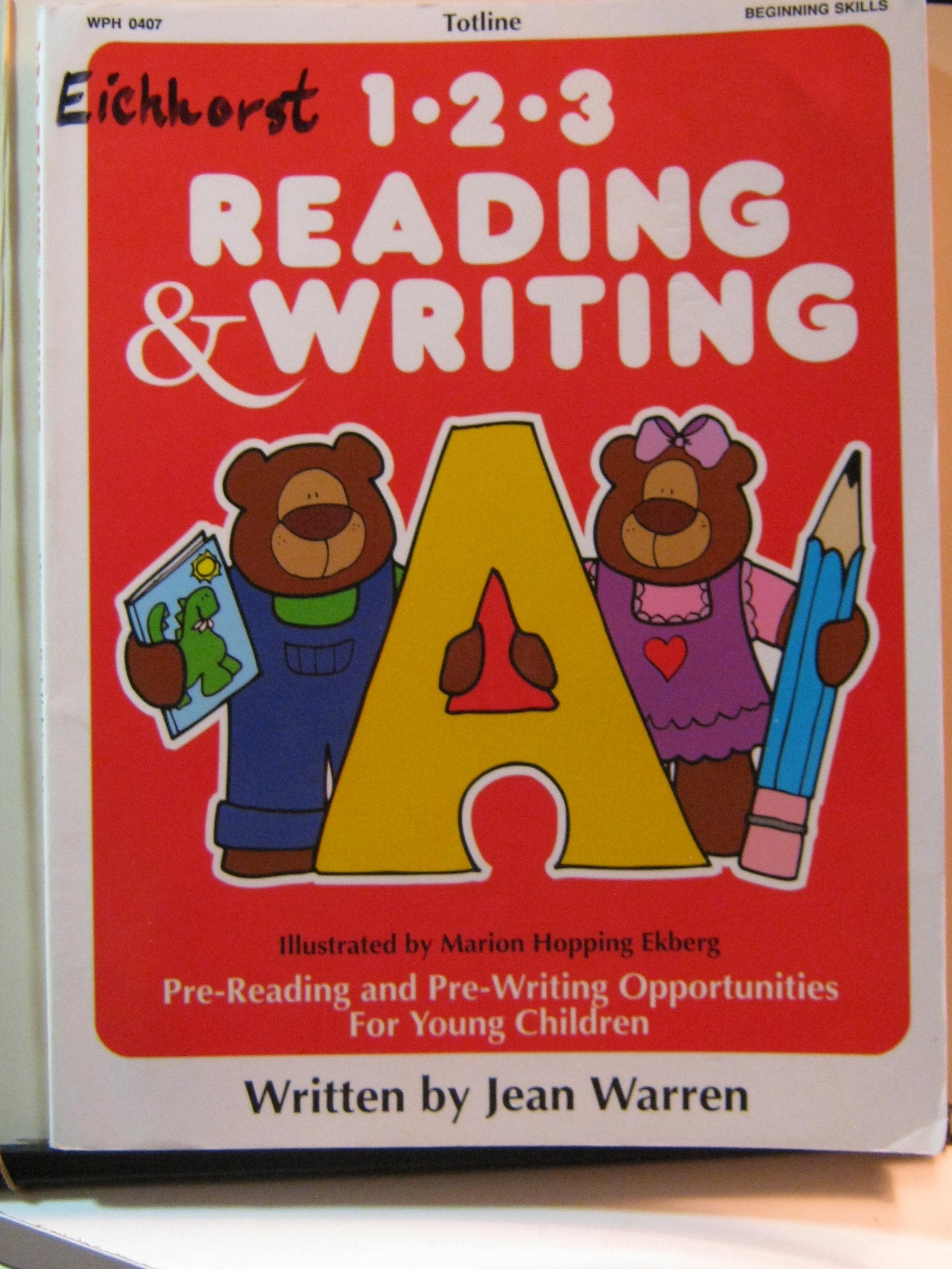 Totline 123 Reading & Writing ~ Pre-Reading and Pre-Writing Opportunities for Young Children (1-2-3 Series) used book depot