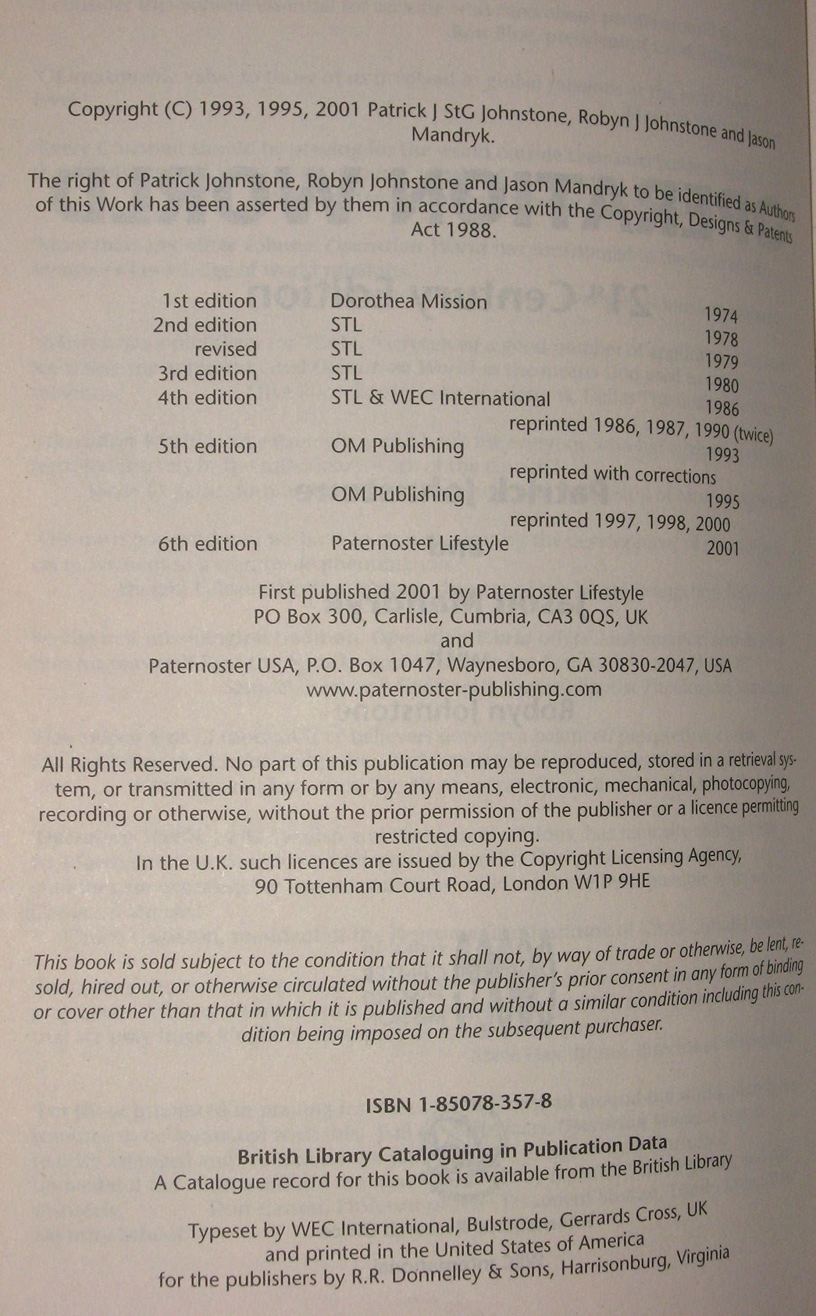 Operation World - 21st Century Edition, Updated and Revised Edition (When We Pray God Works) used book depot
