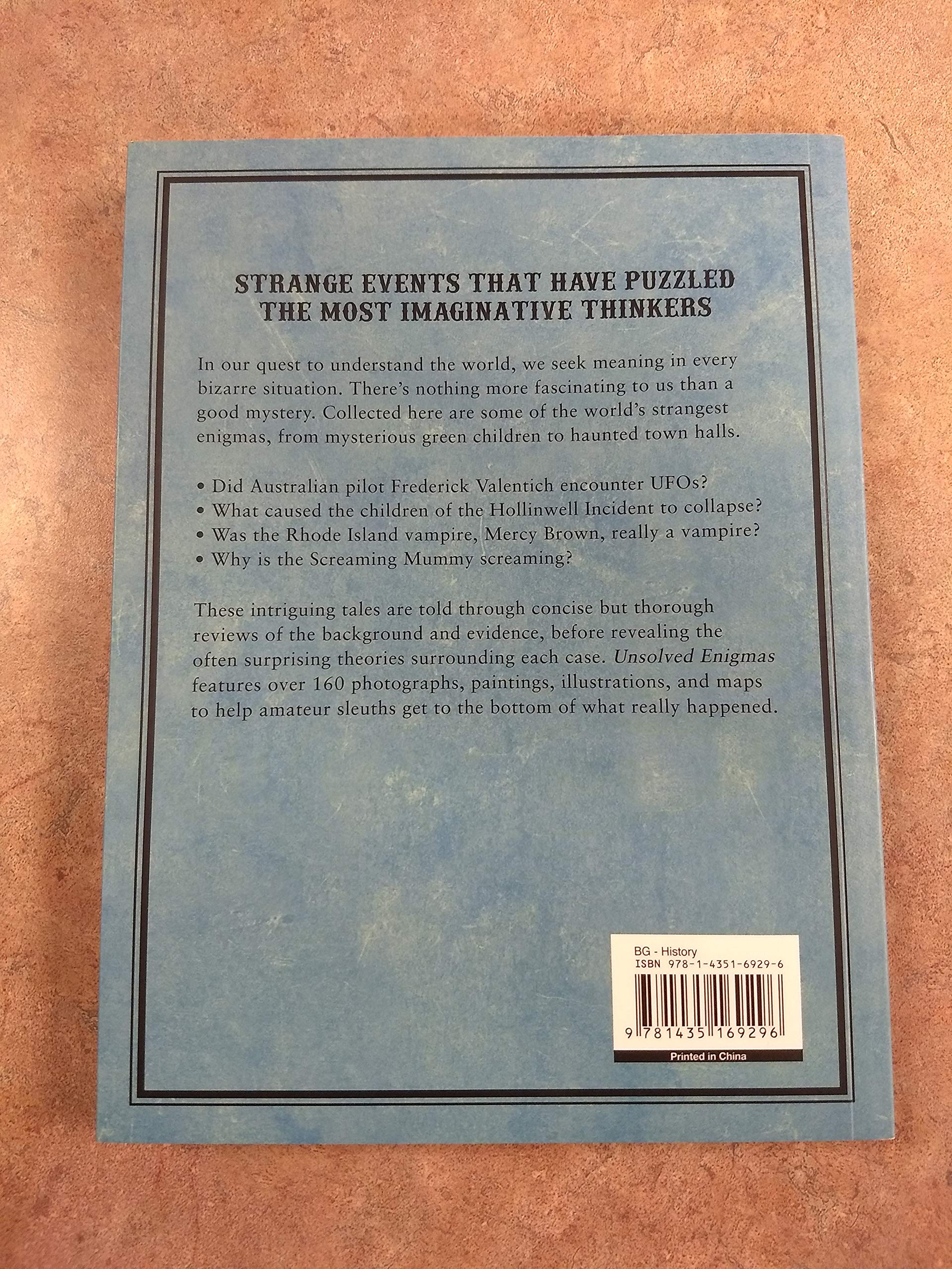 Unsolved Enigmas: Incredible events that have puzzled the greatest minds used book depot