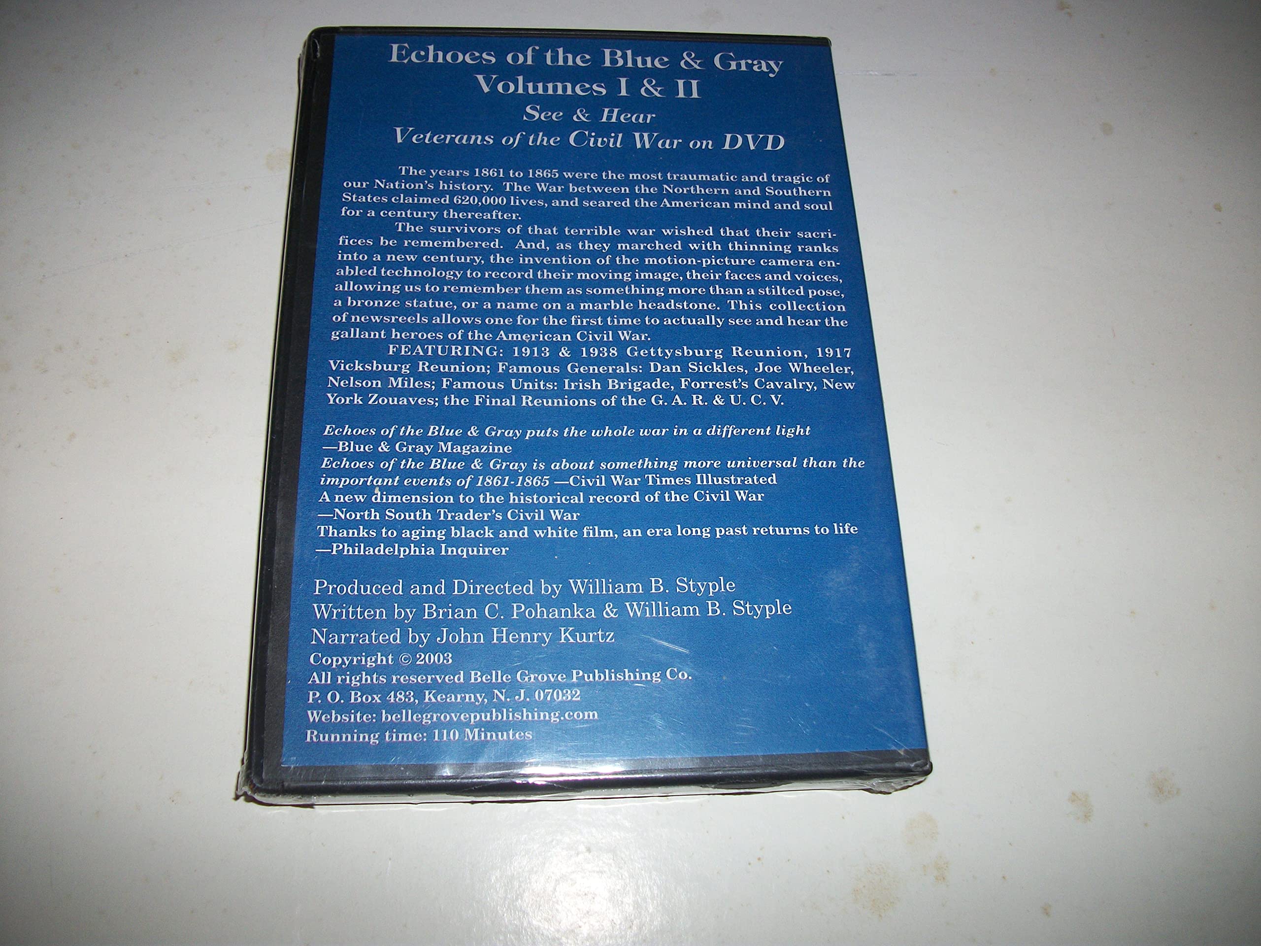 Echoes of the Blue & Gray: Civil War Veterans on DVD (Volumes 1 & 2) used book depot