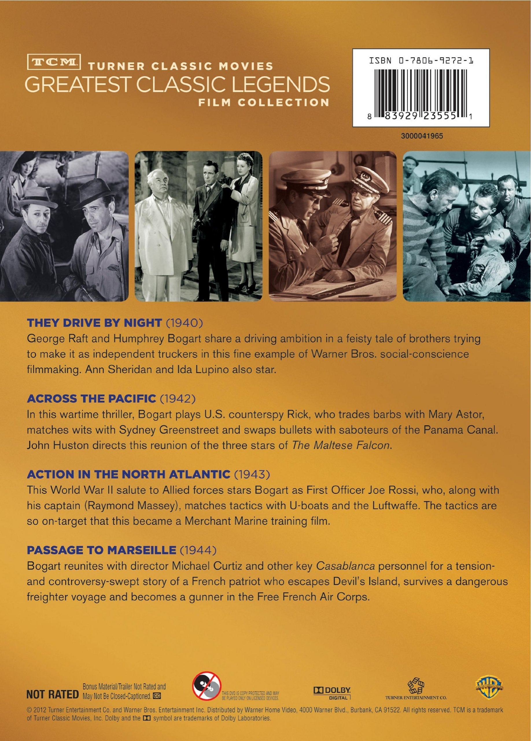 TCM Greatest Classic Legends Film Collection: Humphrey Bogart (They Drive by Night / Across the Pacific / Passage to Marseille / Action in the North Atlantic) used book depot