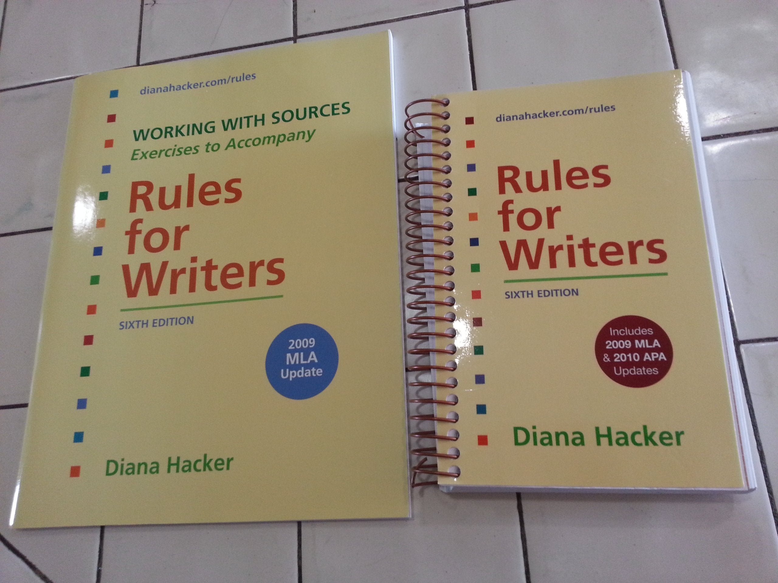 Rules for Writers with 2009 MLA and 2010 APA Updates used book depot
