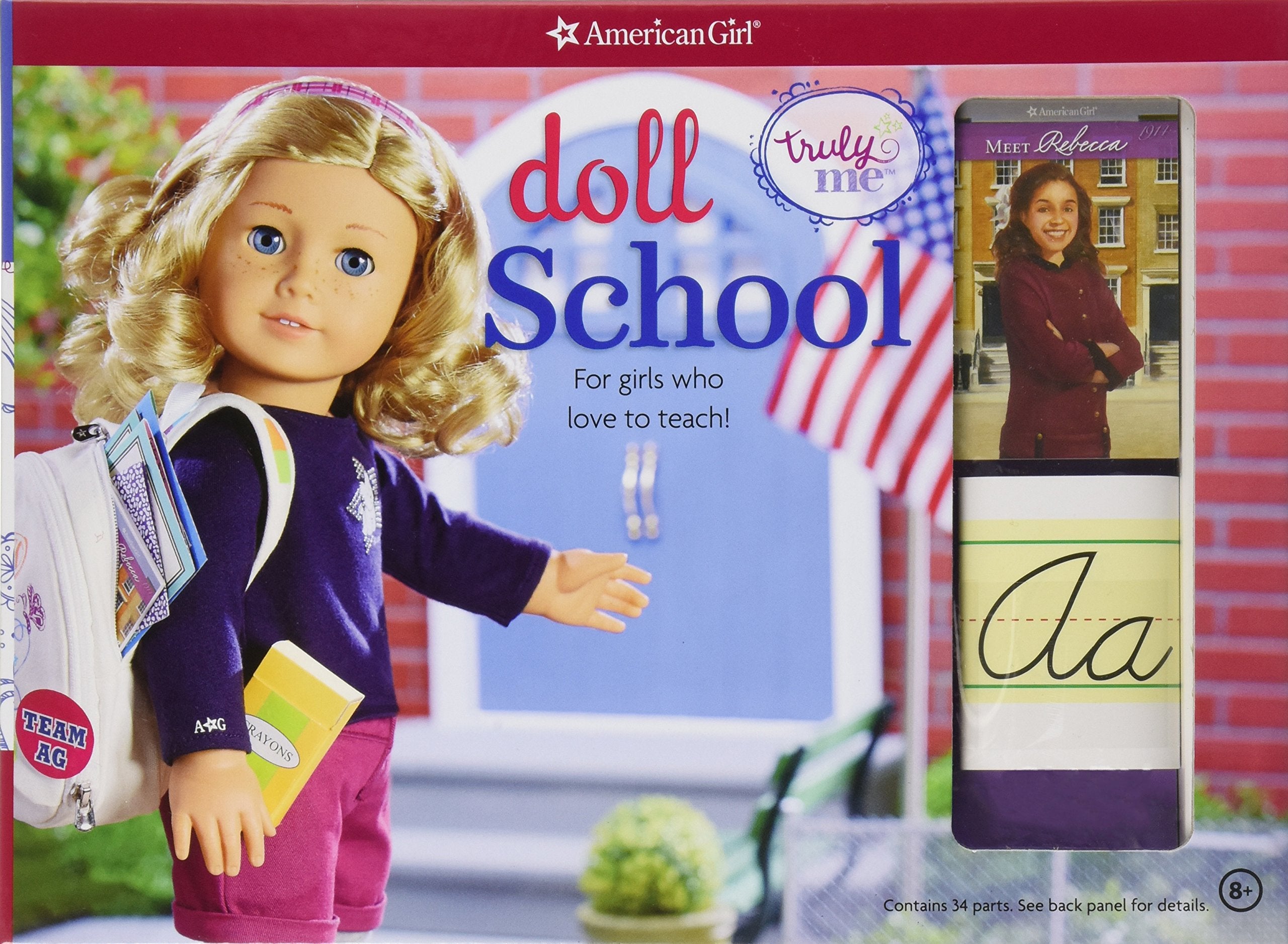 Doll School: For girls who love to teach! (Truly Me) book cover featuring a doll and educational materials.