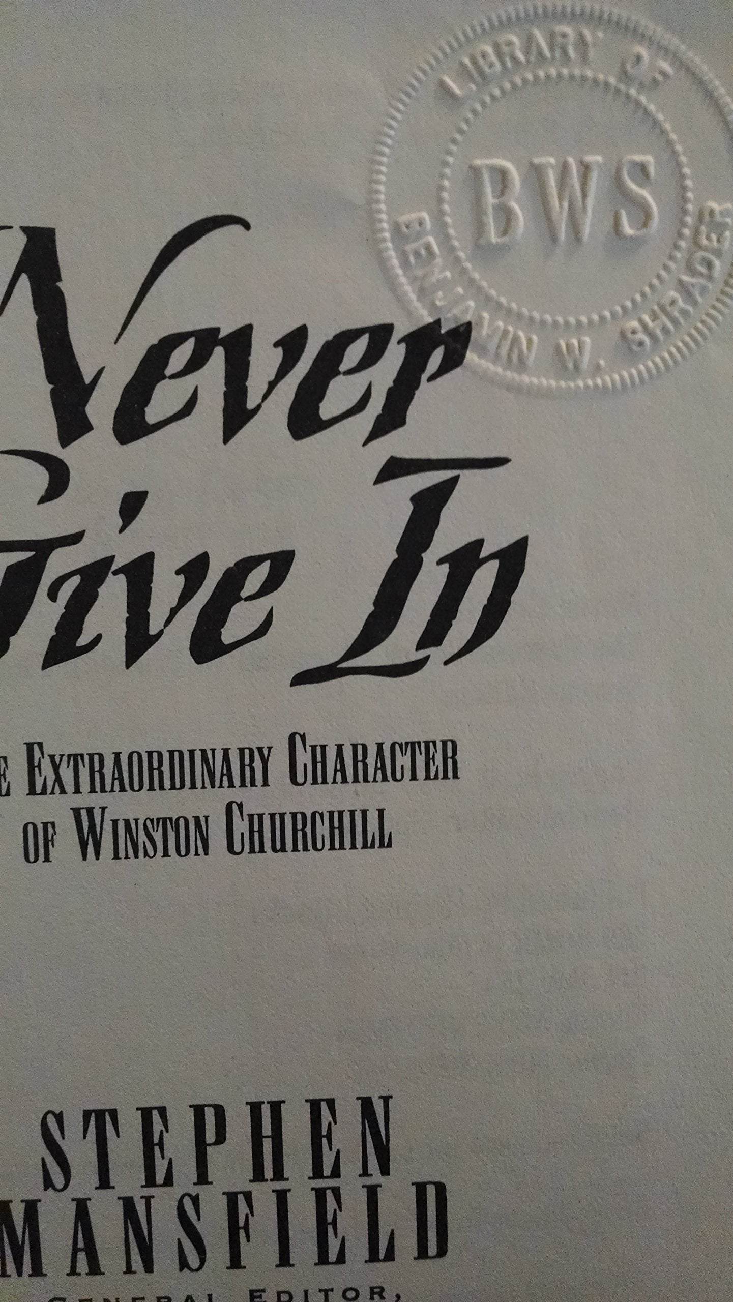 Never Give In: The Extraordinary Character of Winston Churchill used book depot