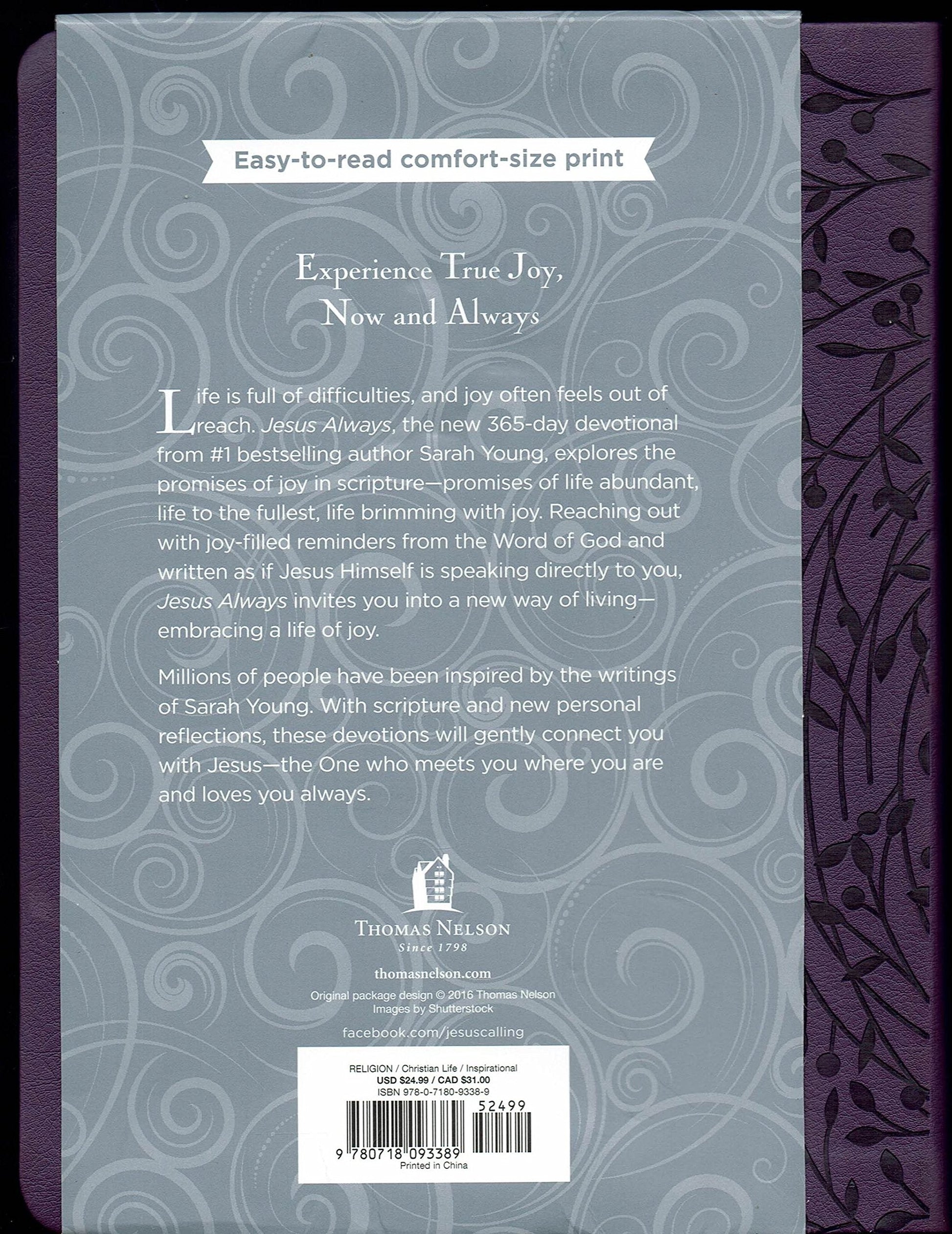 Jesus Always: Embracing Joy in His Presence - Custom Purple Leather Edition used book depot