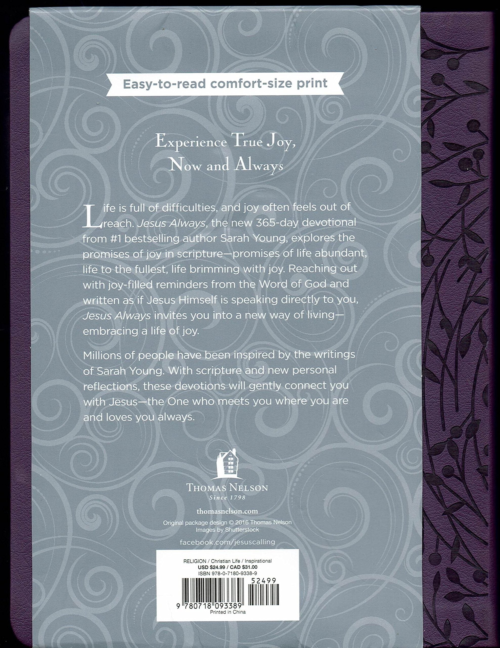 Jesus Always: Embracing Joy in His Presence - Custom Purple Leather Edition used book depot