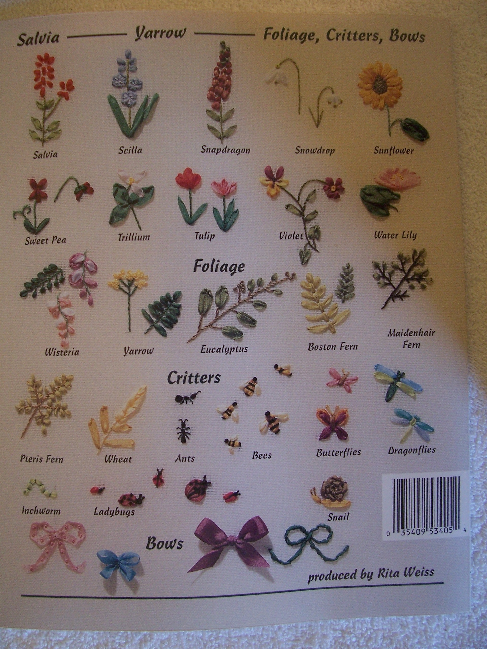 An Encyclopedia of Ribbon Embroidery Flowers: 121 Designs (American School of Needlework, No. 3405) used book depot