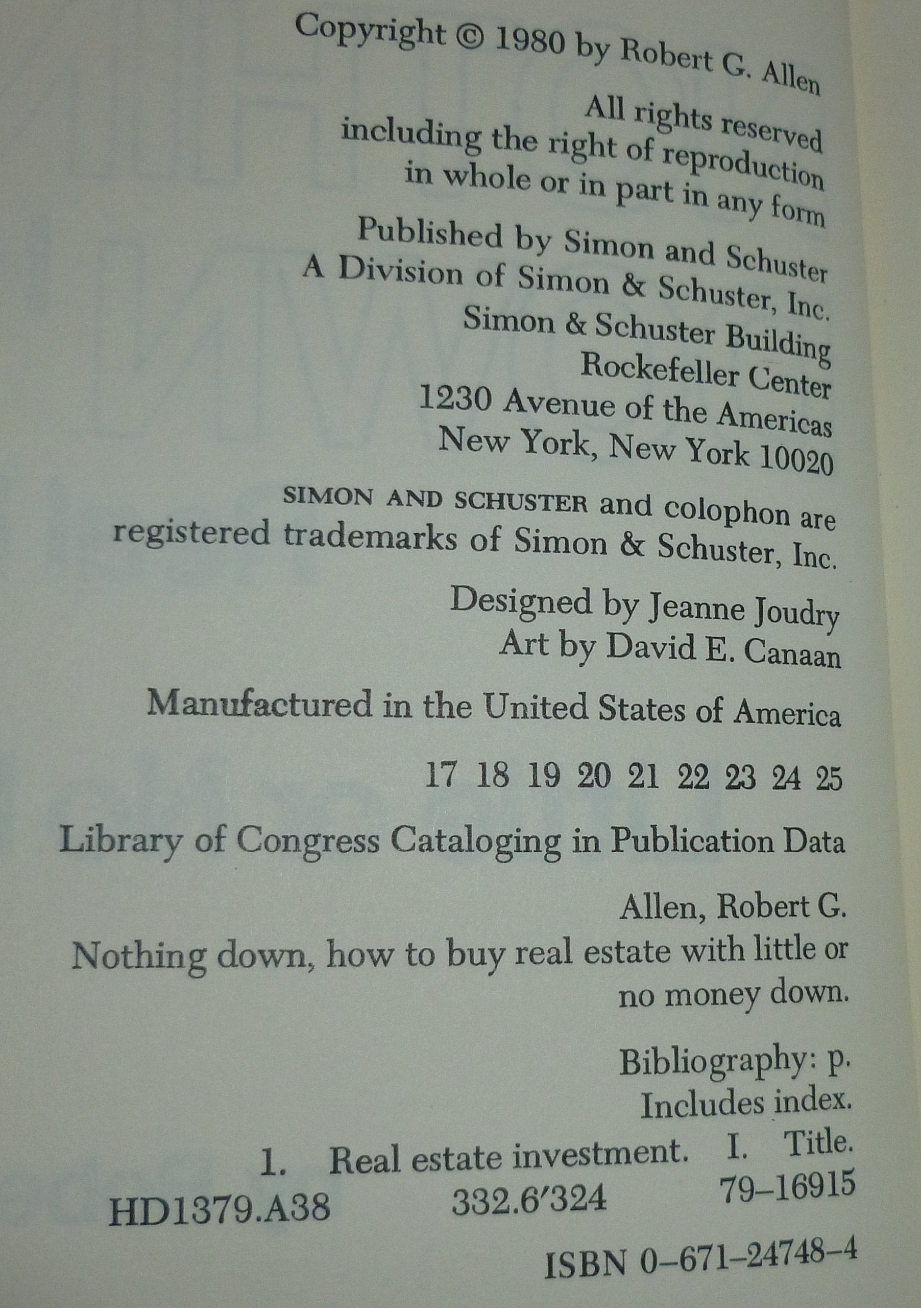NOTHING DOWN HOW TO BUY REAL ESTATE LITTLE OR NO MONEY DOWN used book depot