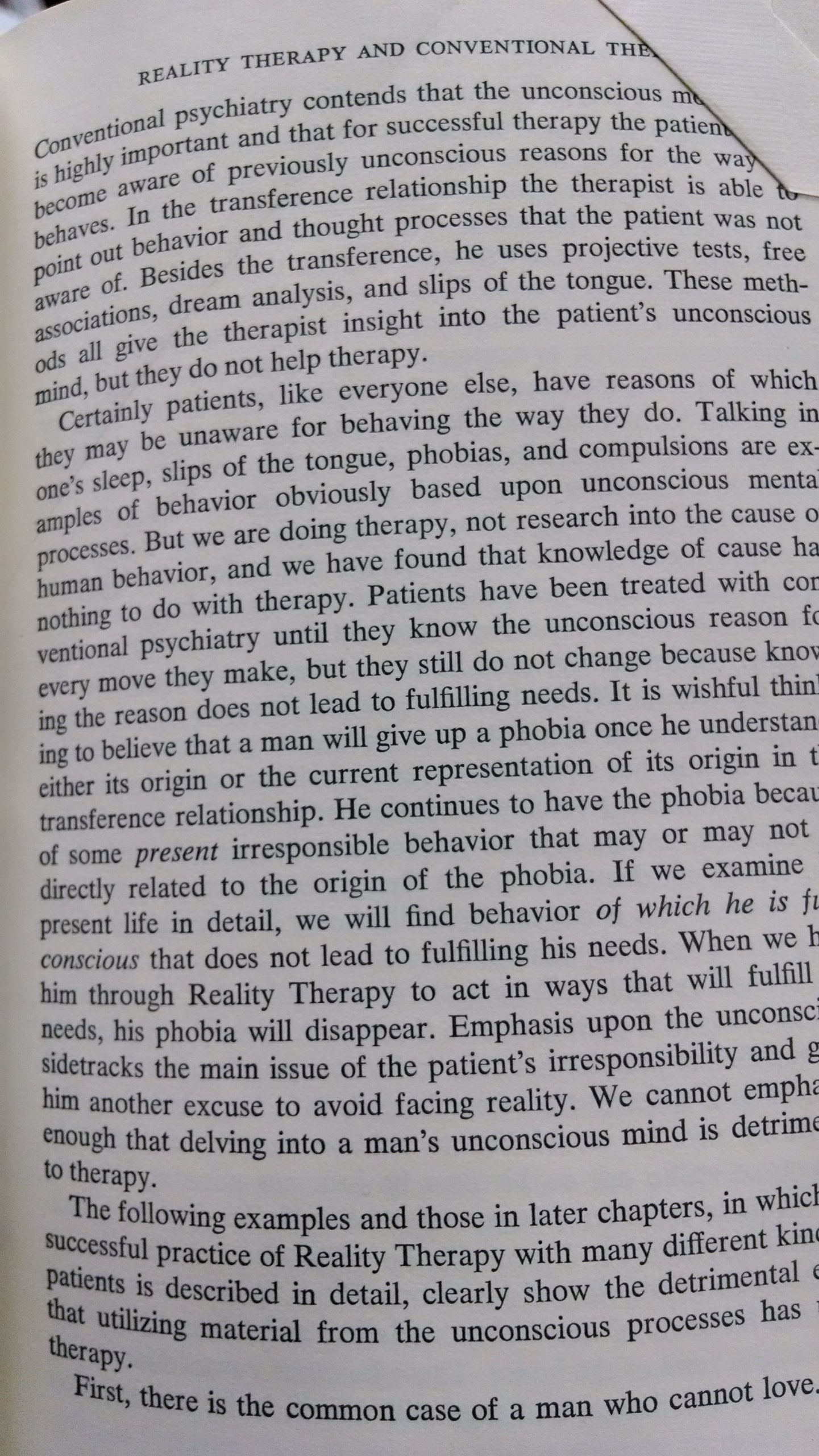Reality Therapy: A New Approach to Psychiatry used book depot