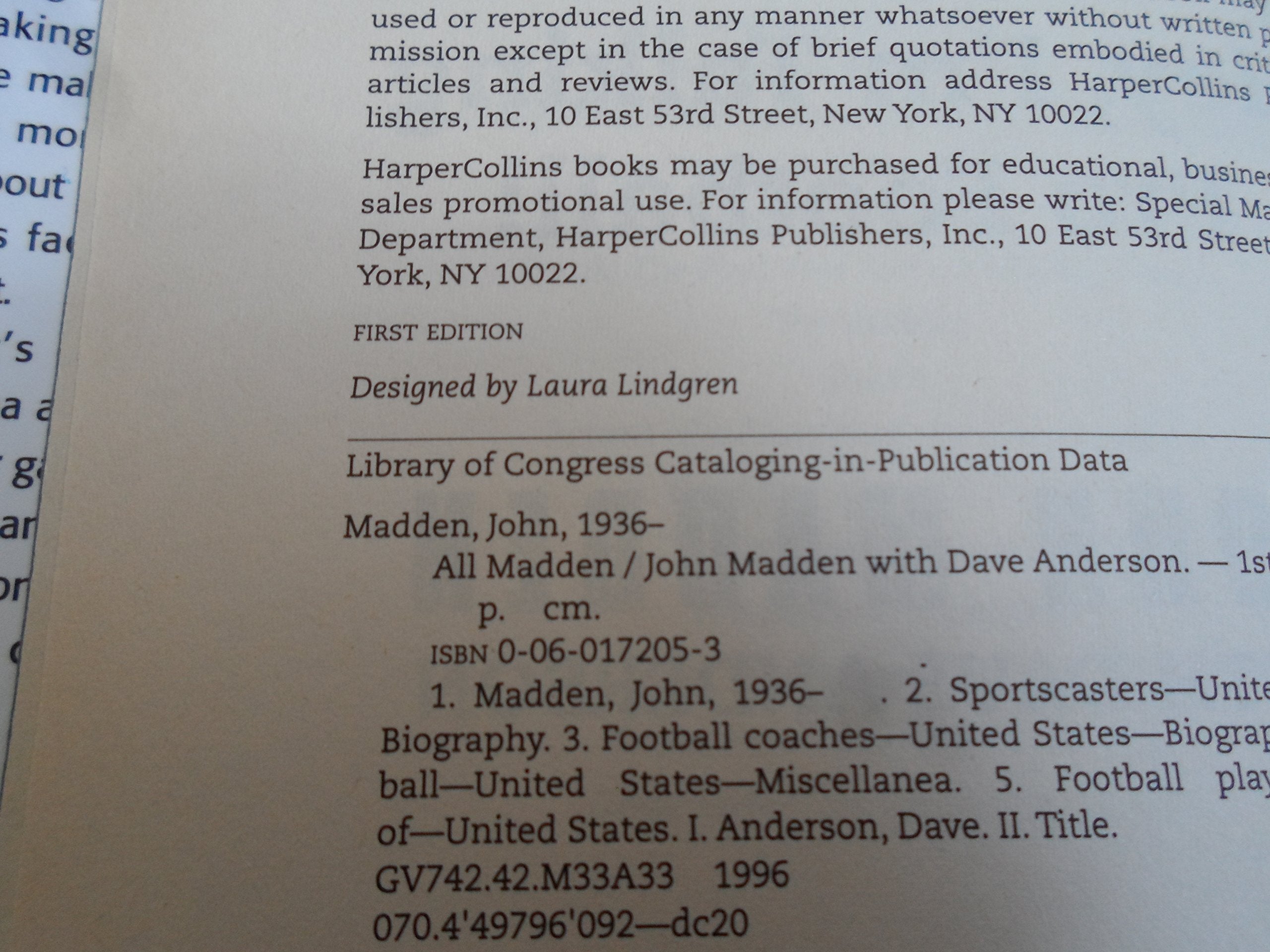 All Madden: Hey, I'm Talking Pro Football! used book depot