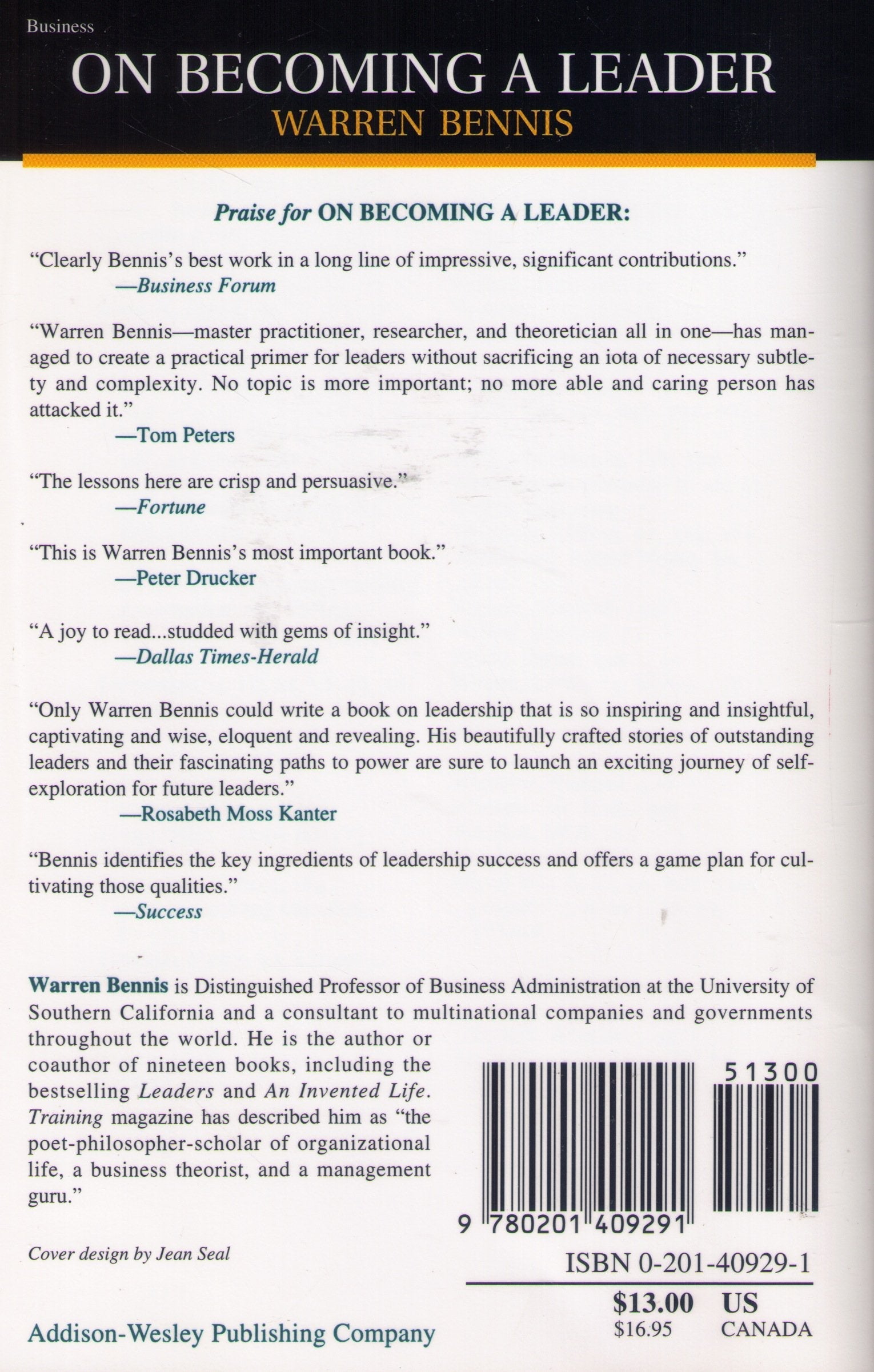 On Becoming A Leader used book depot