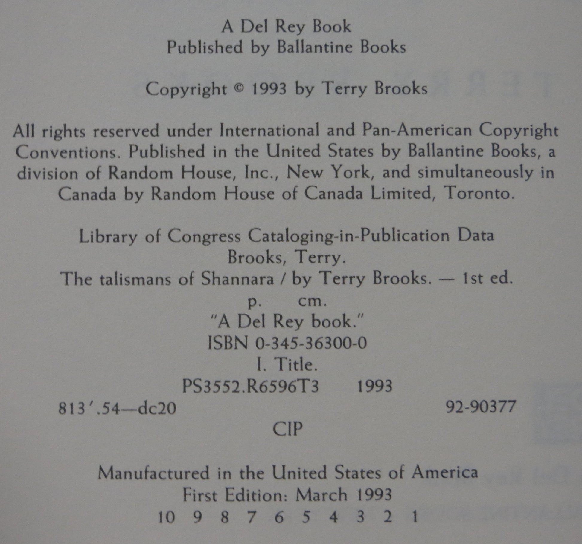 The Talismans of Shannara (The Heritage of Shannara #4) used book depot