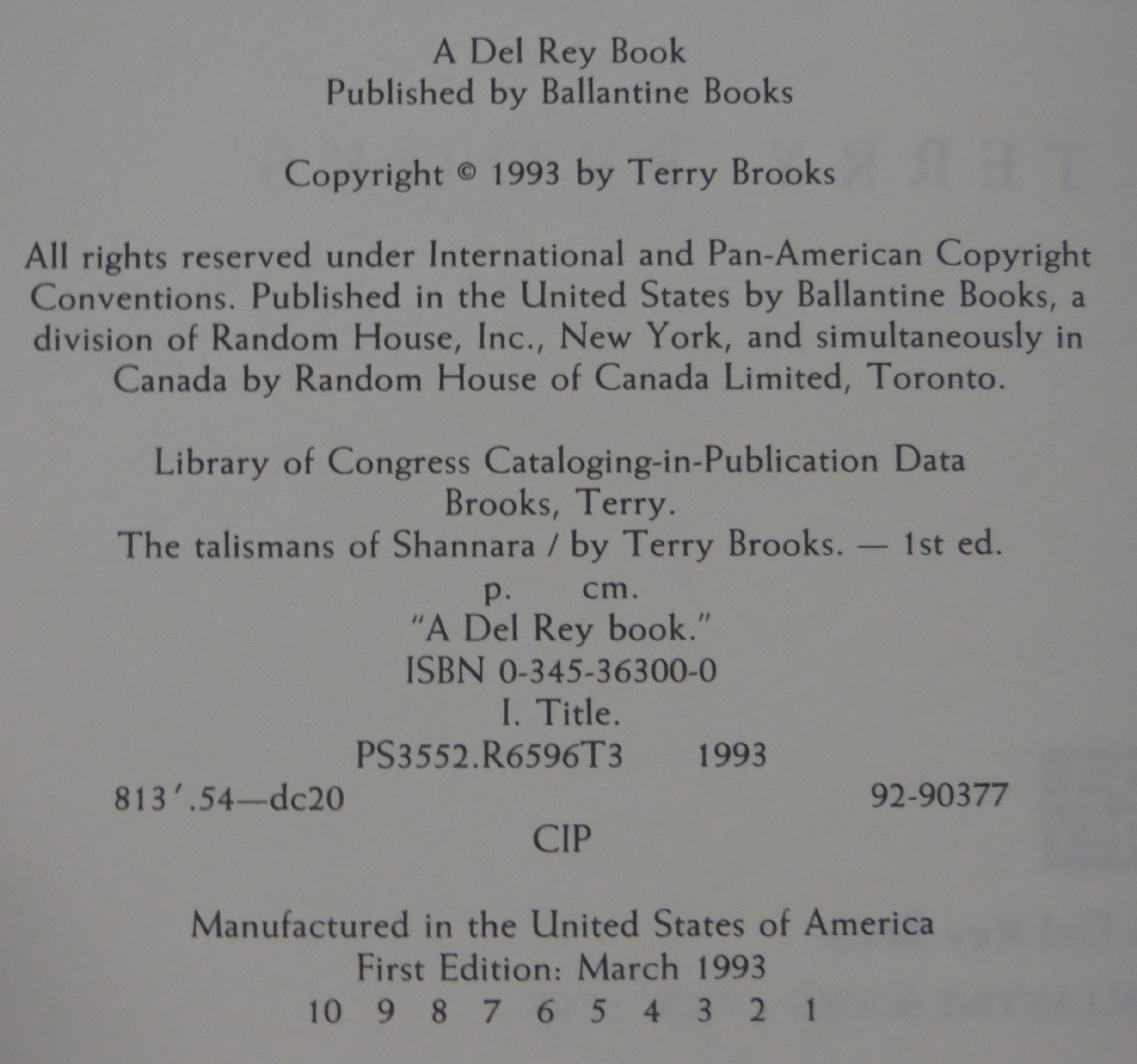 The Talismans of Shannara (The Heritage of Shannara #4) used book depot