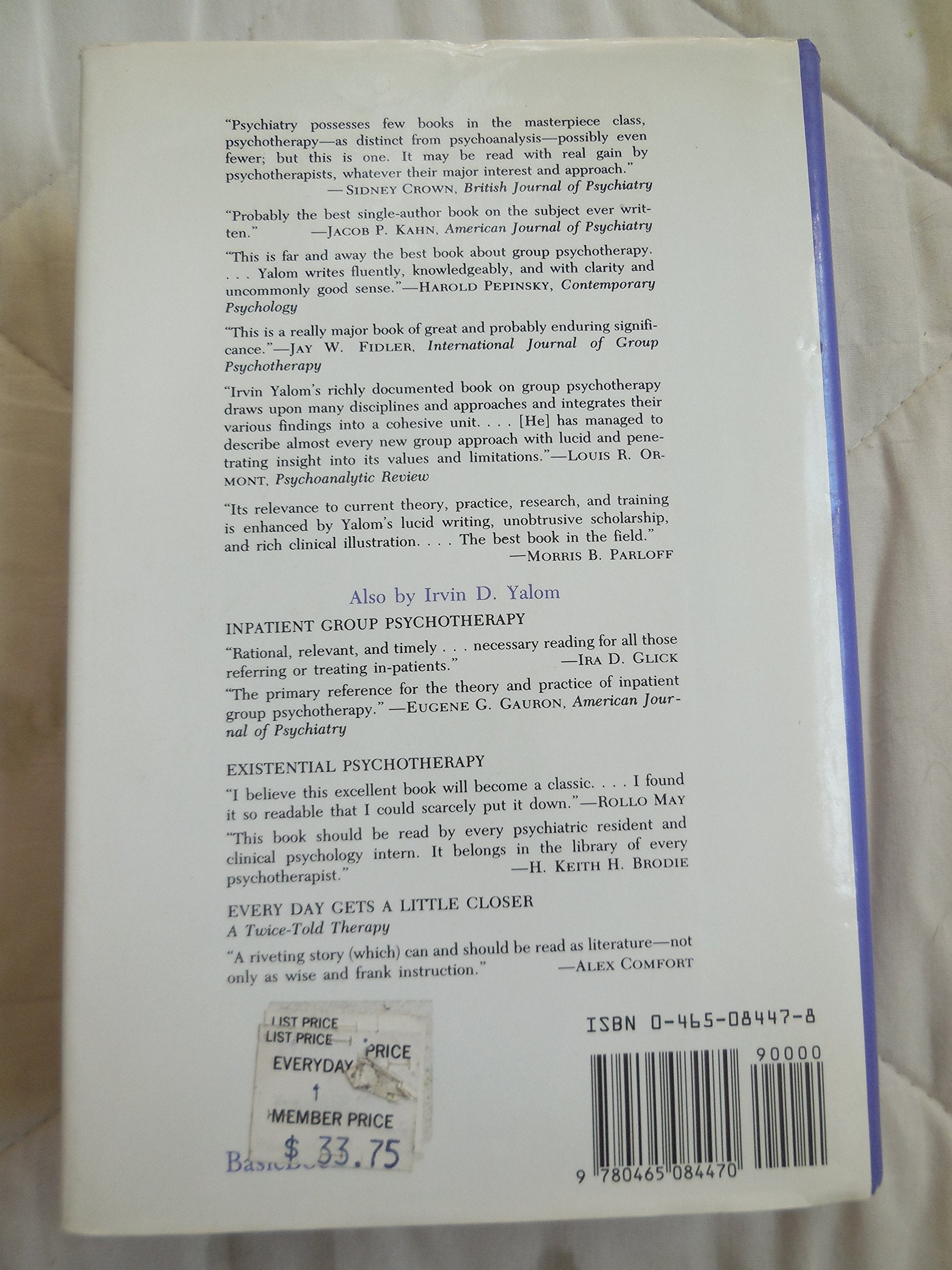 Theory And Practice Of Group Therapy, 3d Ed. used book depot