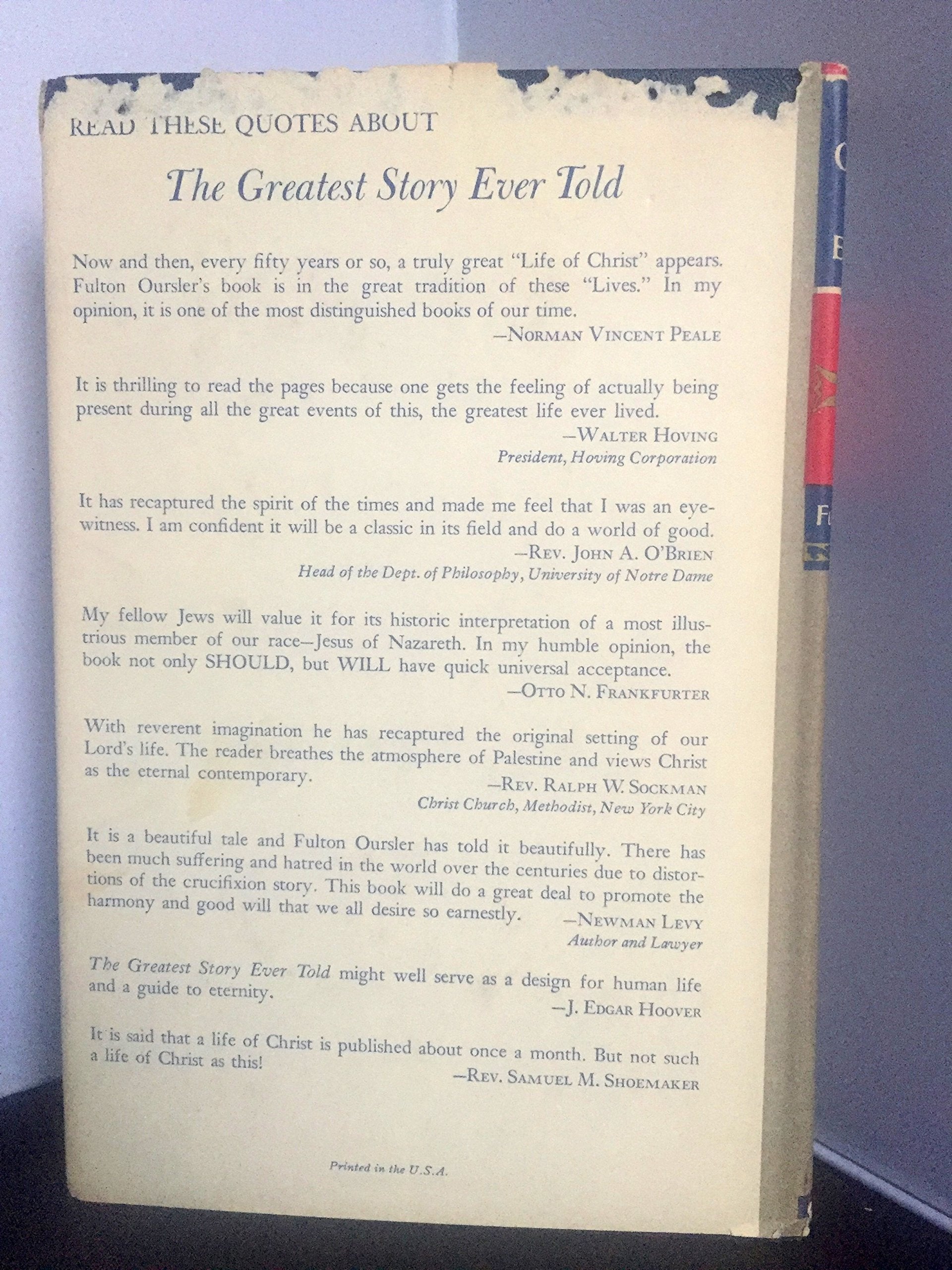 The Greatest Story Ever Told used book depot