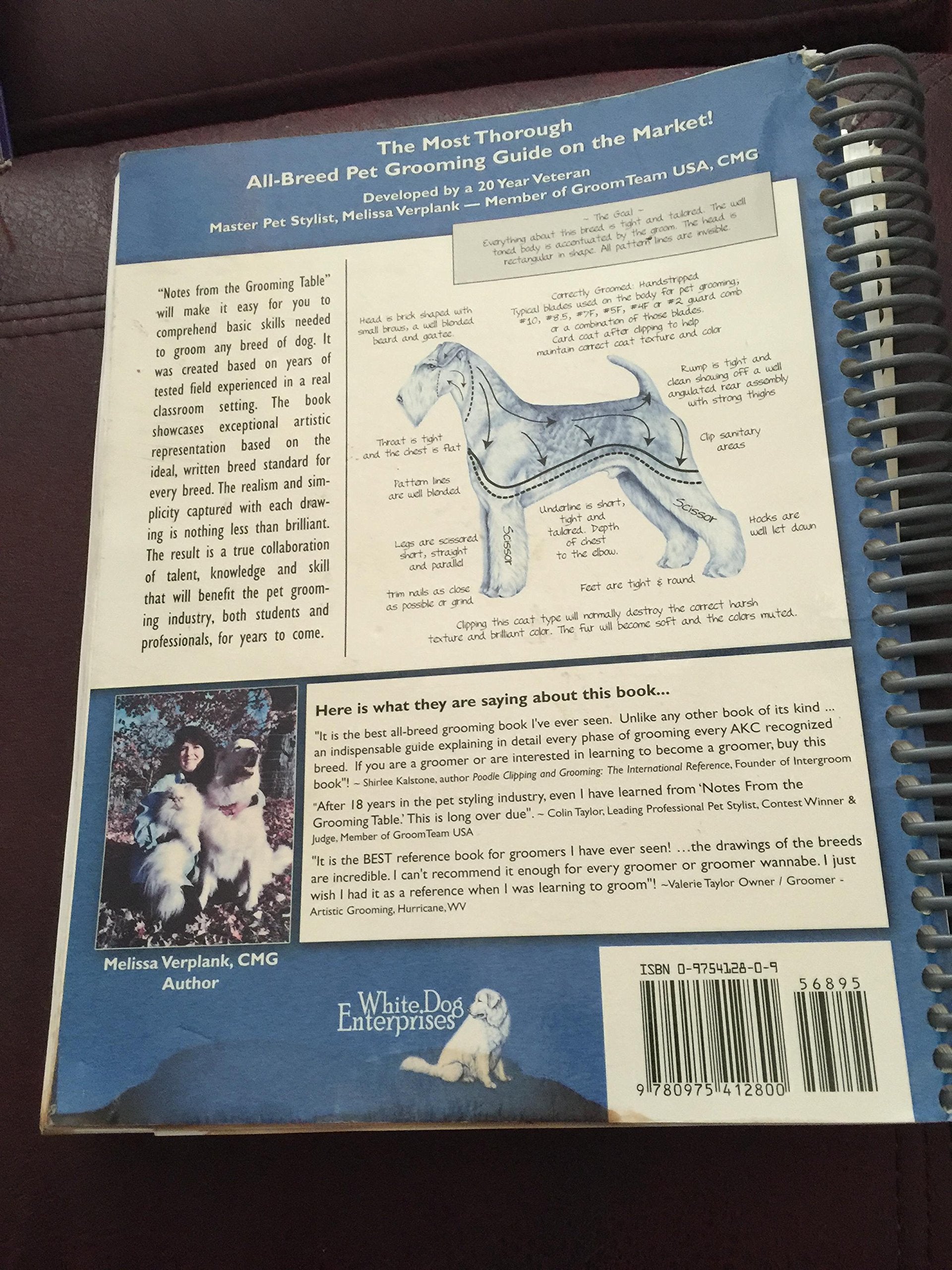 Notes From The Grooming Table by Melissa Verplank used book depot